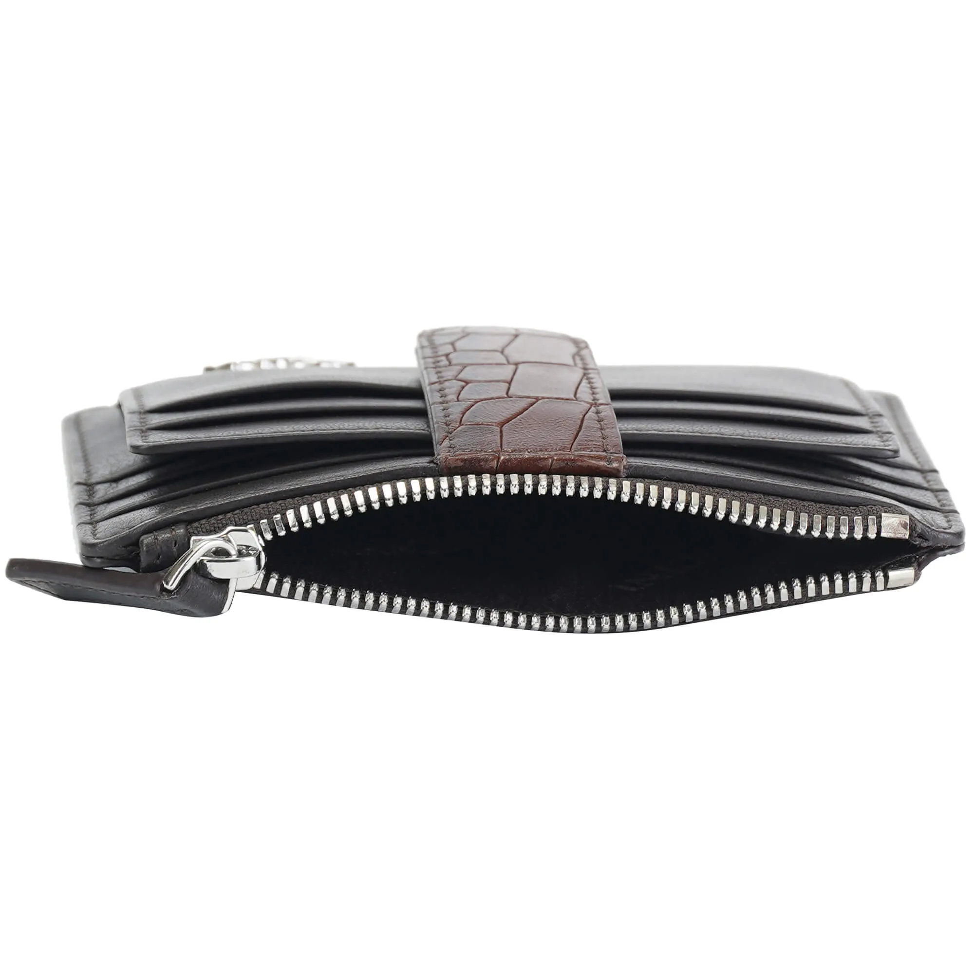 Mancini Croco2 Womens Card Case with Enhanced RFID Protection
