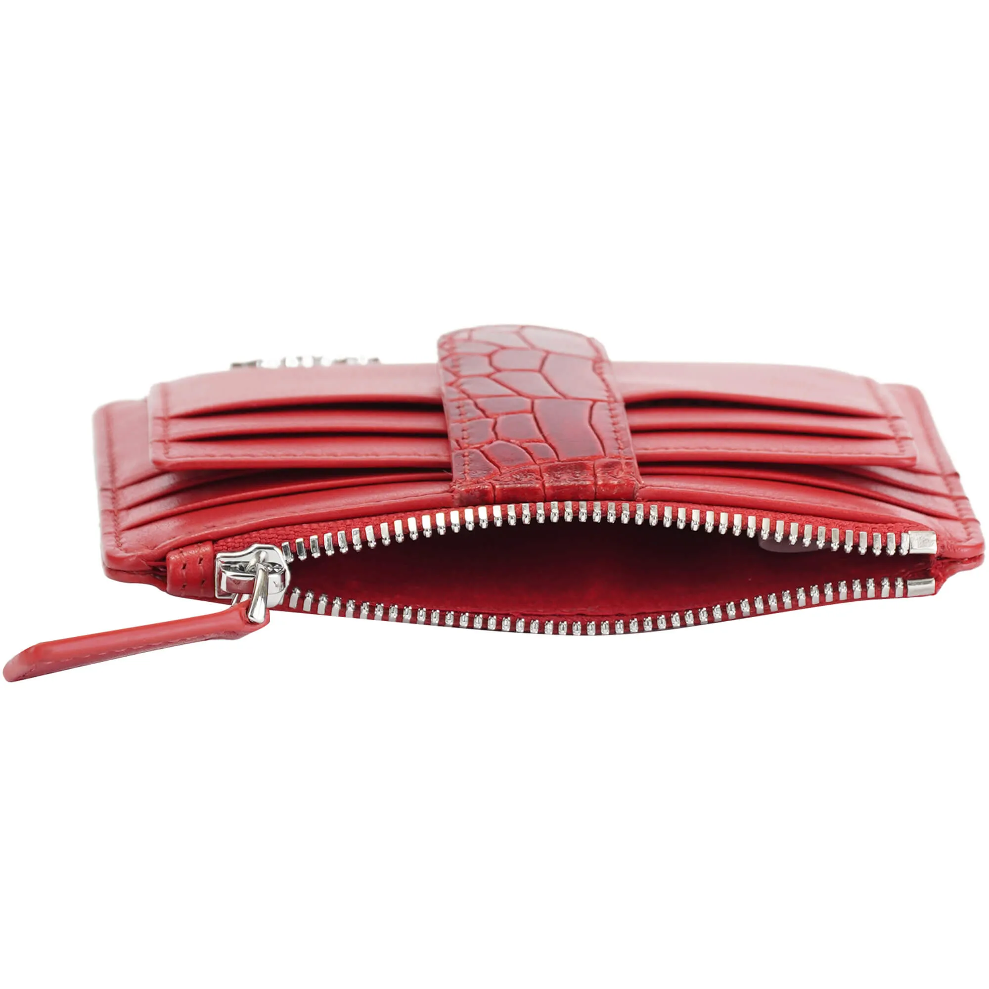 Mancini Croco2 Womens Card Case with Enhanced RFID Protection