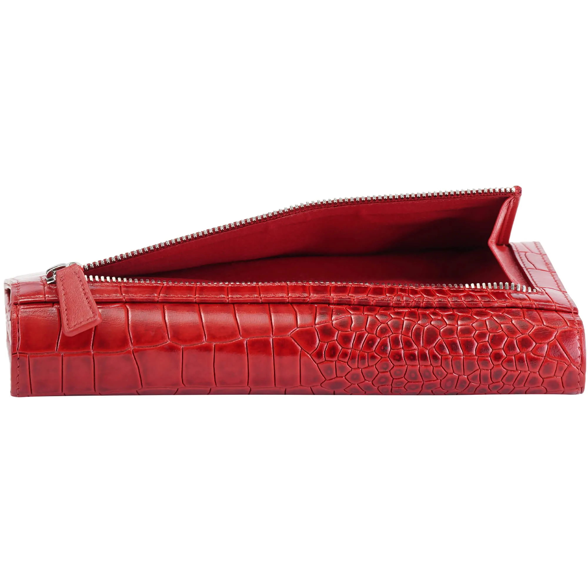 Mancini Croco2 Womens quad fold Wallet with Enhanced RFID Security