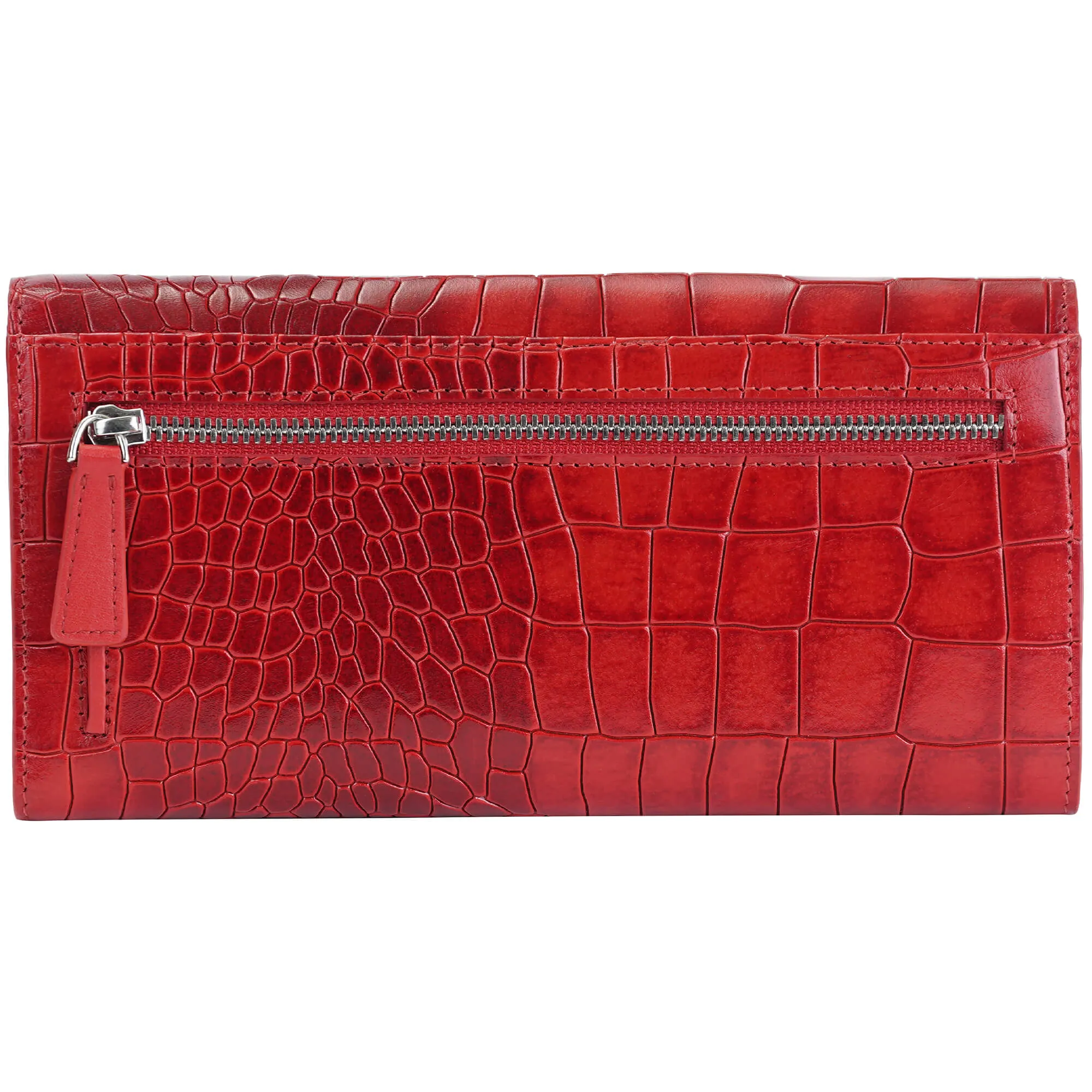 Mancini Croco2 Womens Trifold Wallet with Enhanced RFID Security