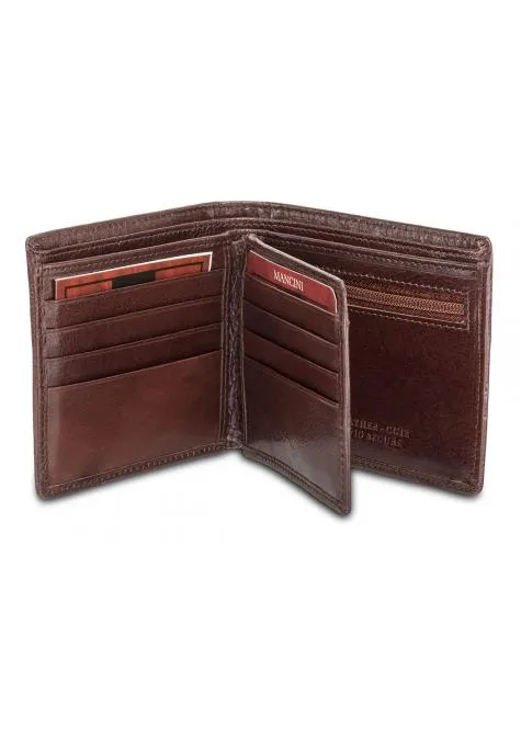 Mancini EQUESTRIAN-2 Mens RFID Secure Center Wing Wallet with Coin Pocket