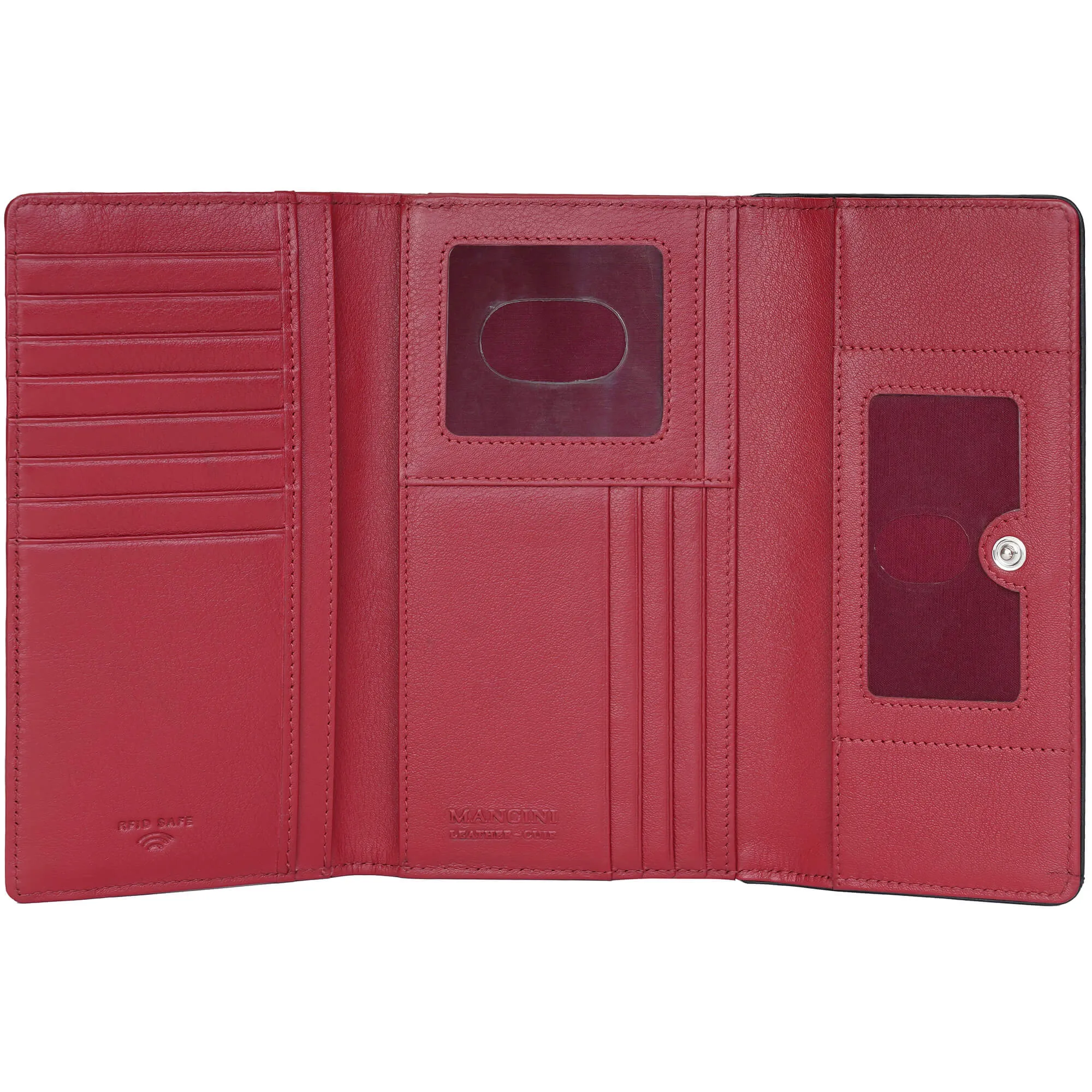 Mancini Sonoma Womens Medium Clutch Wallet with Enhanced RFID Protection