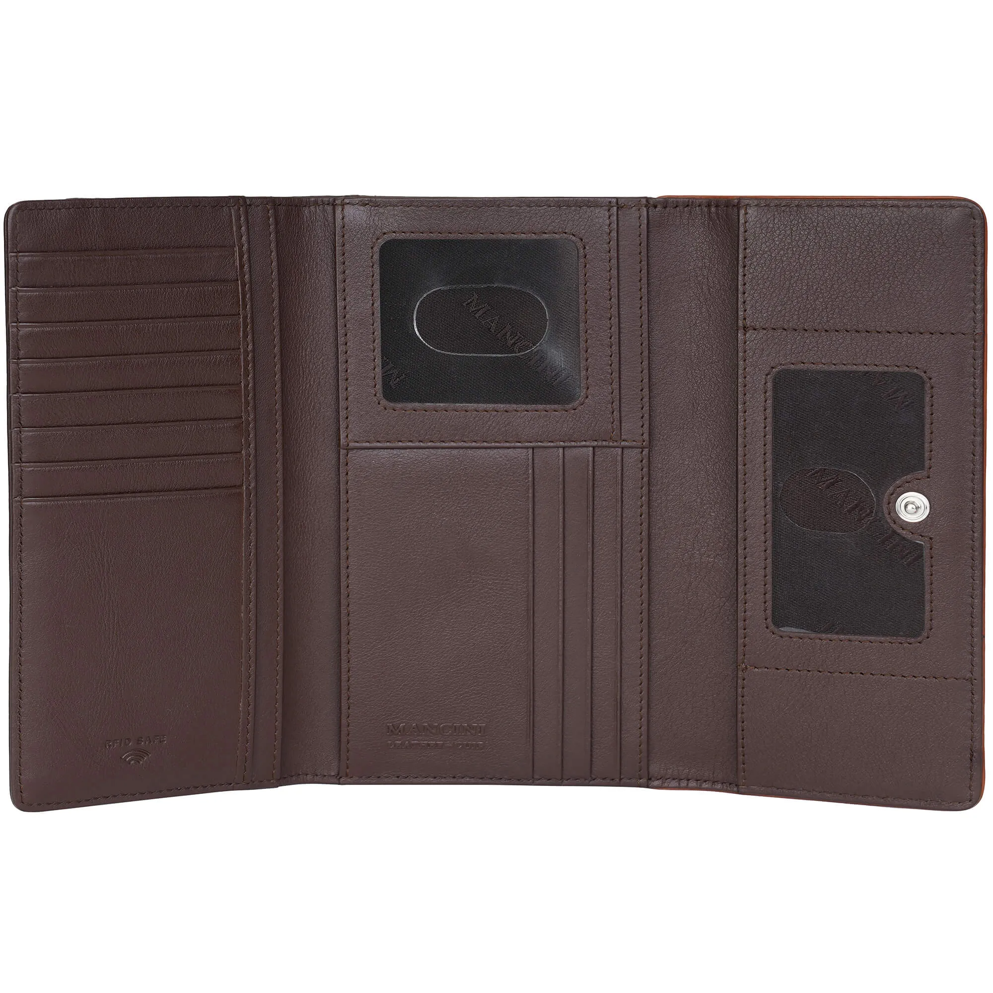 Mancini Sonoma Womens Medium Clutch Wallet with Enhanced RFID Protection