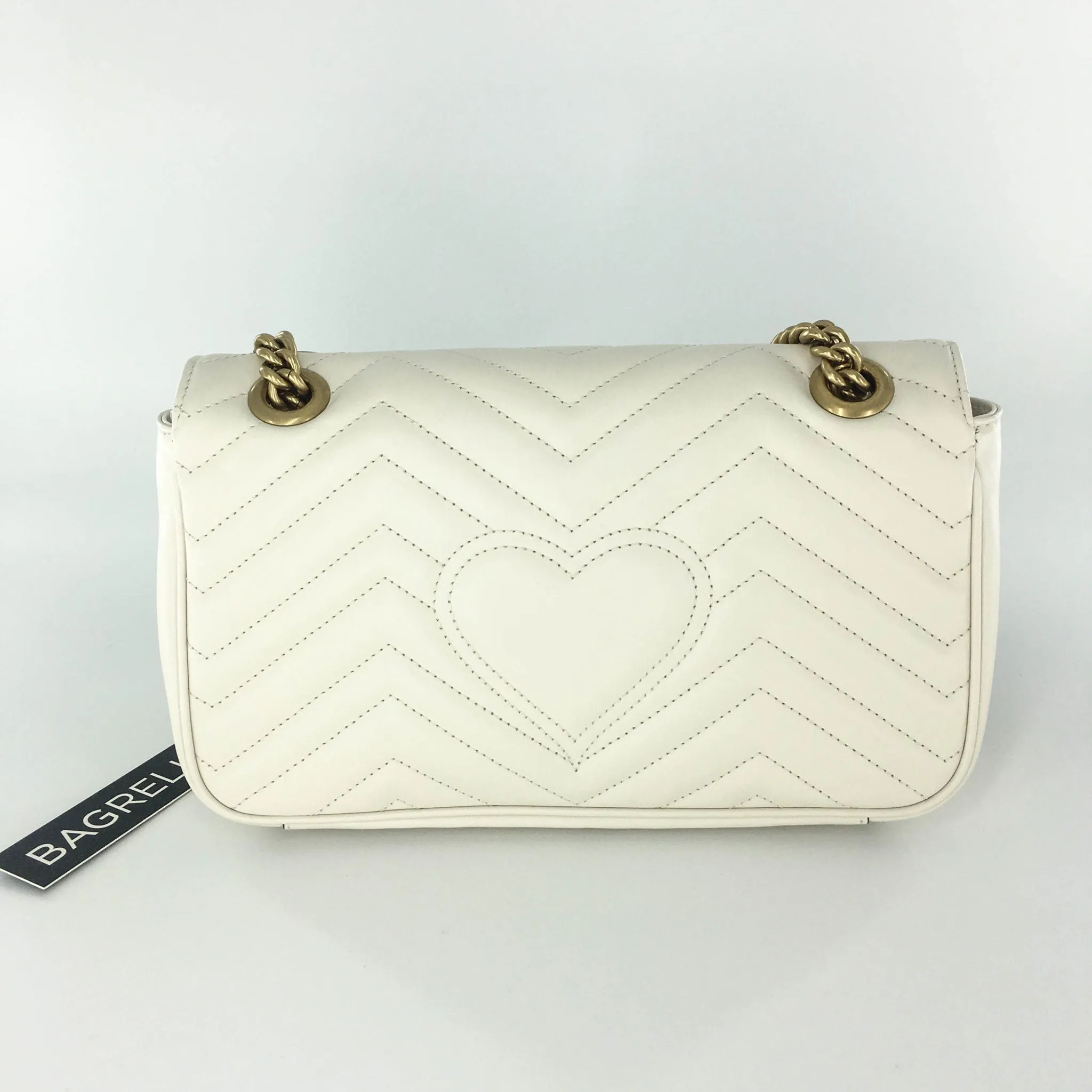 Marmont Matelasse Small Shoulder Bag in White