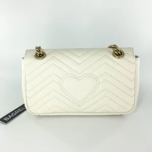 Marmont Matelasse Small Shoulder Bag in White