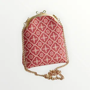 Maroon Begonia Glass Mini Kiss-Lock Bag