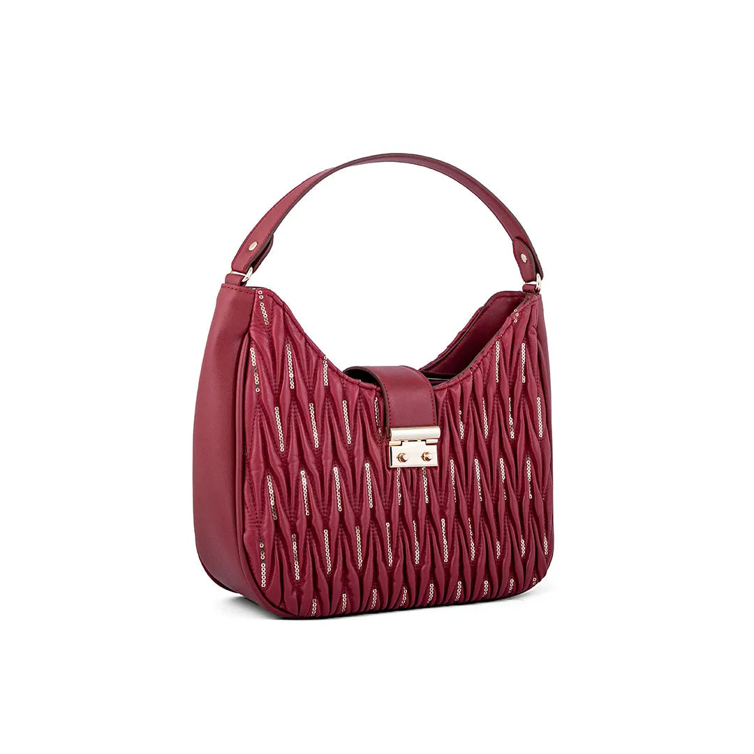 Maroon Casual Hand Bag For Ladies P55634