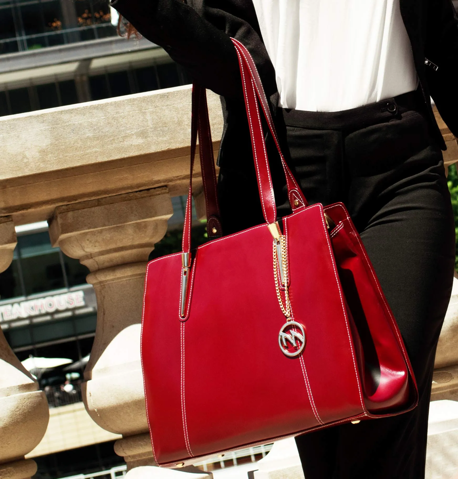 McKlein USA Aldora Leather Ladies' Tote with Tablet Pocket