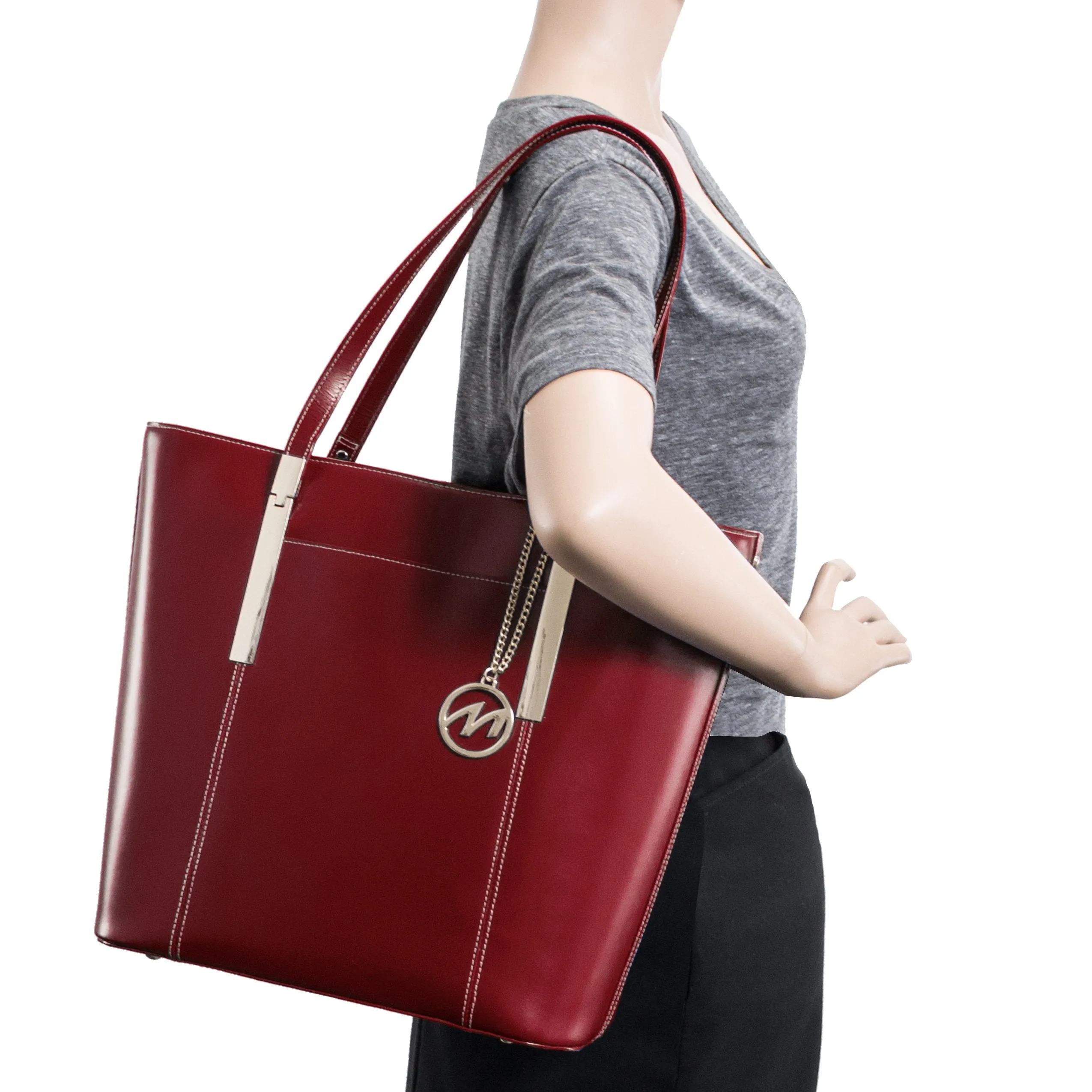 McKlein USA Deva Leather Ladies' Tote With Tablet Pocket