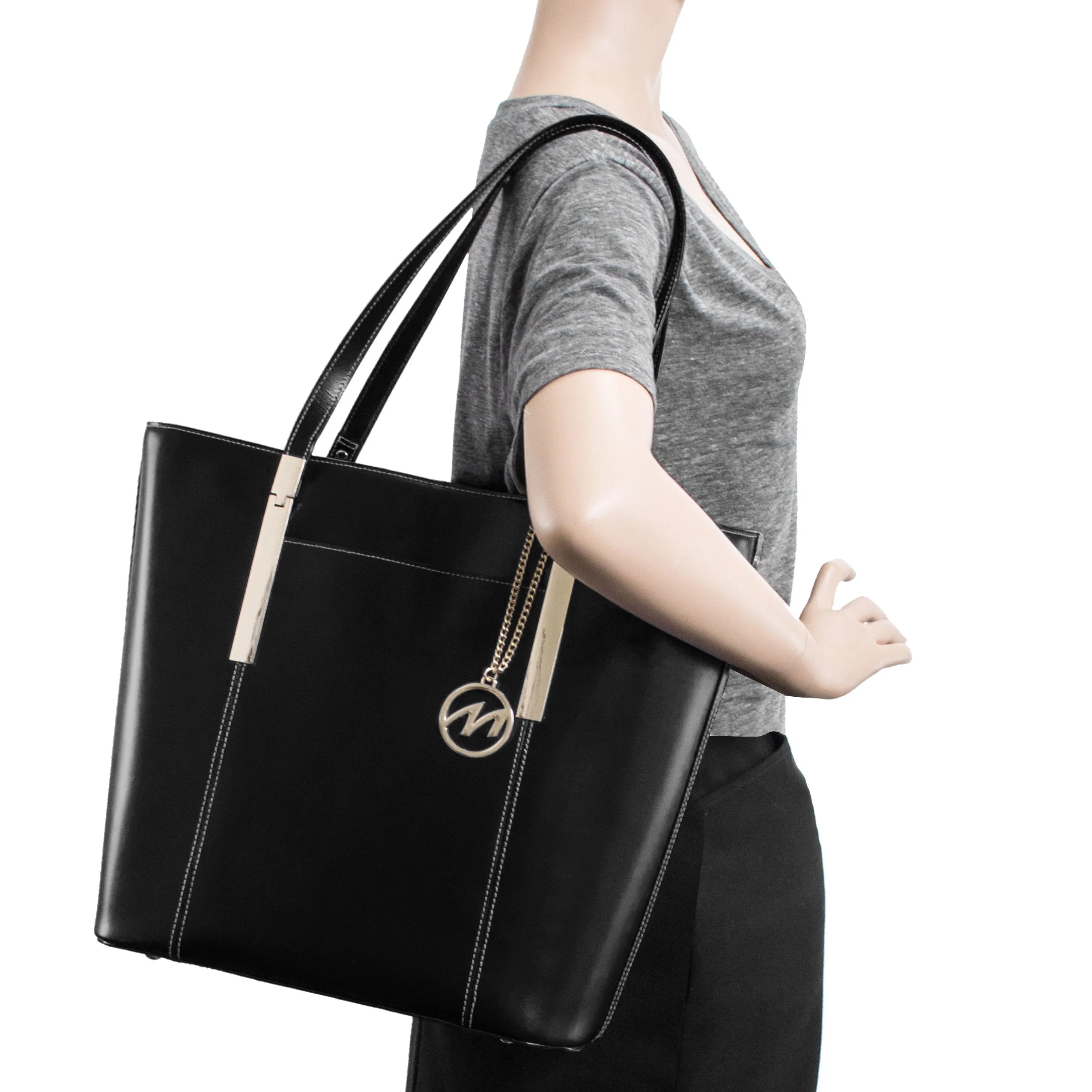 McKlein USA Deva Leather Ladies' Tote With Tablet Pocket