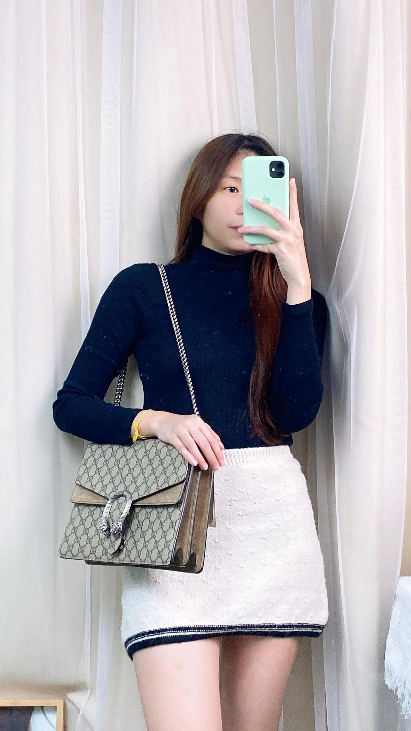 Medium Beige Dionysus Shoulder Bag