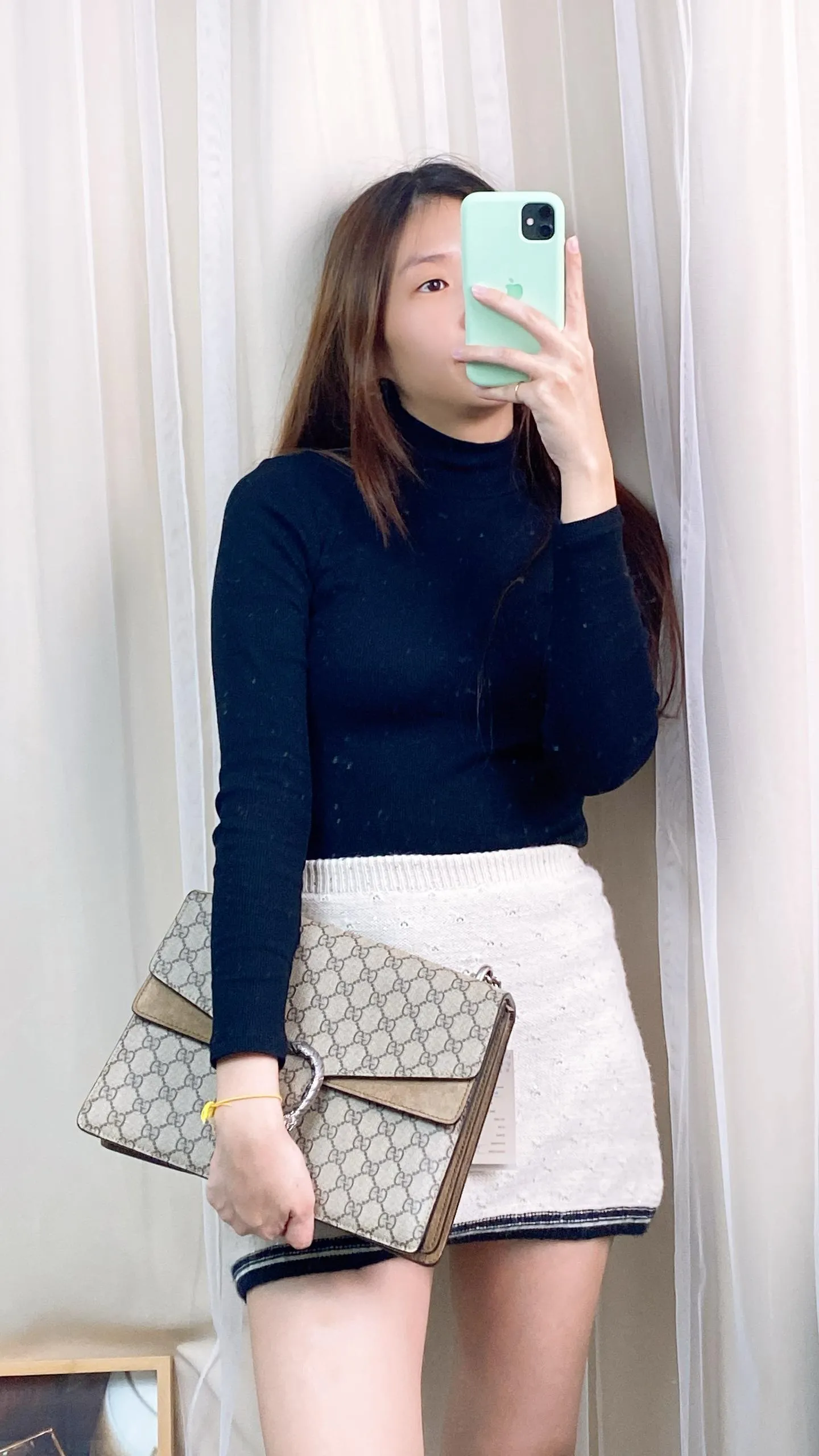 Medium Beige Dionysus Shoulder Bag