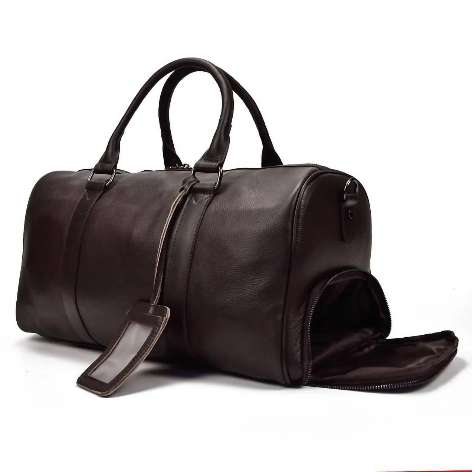 Men's Endre Weekender Vintage Leather Duffle Bag In Brown