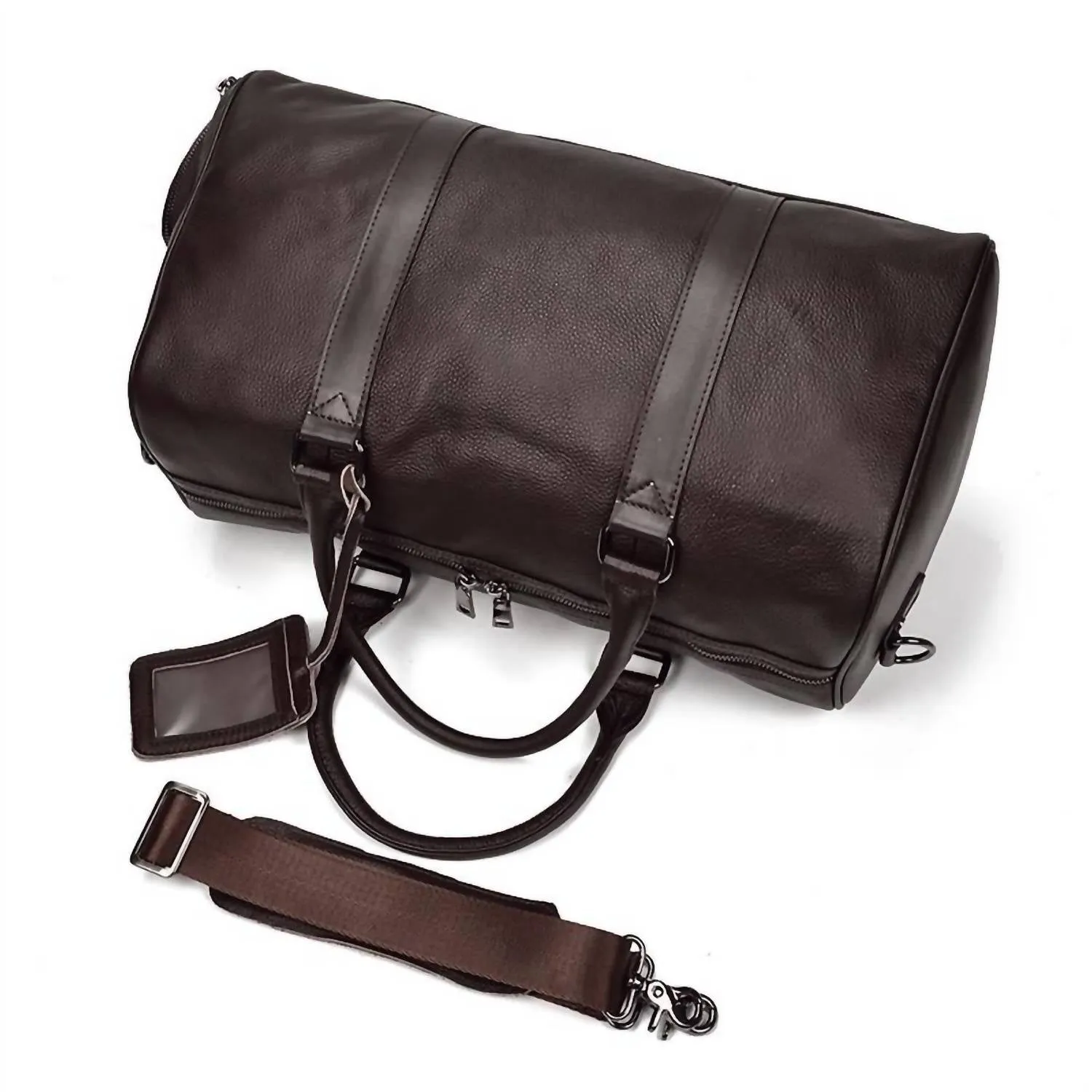 Men's Endre Weekender Vintage Leather Duffle Bag In Brown