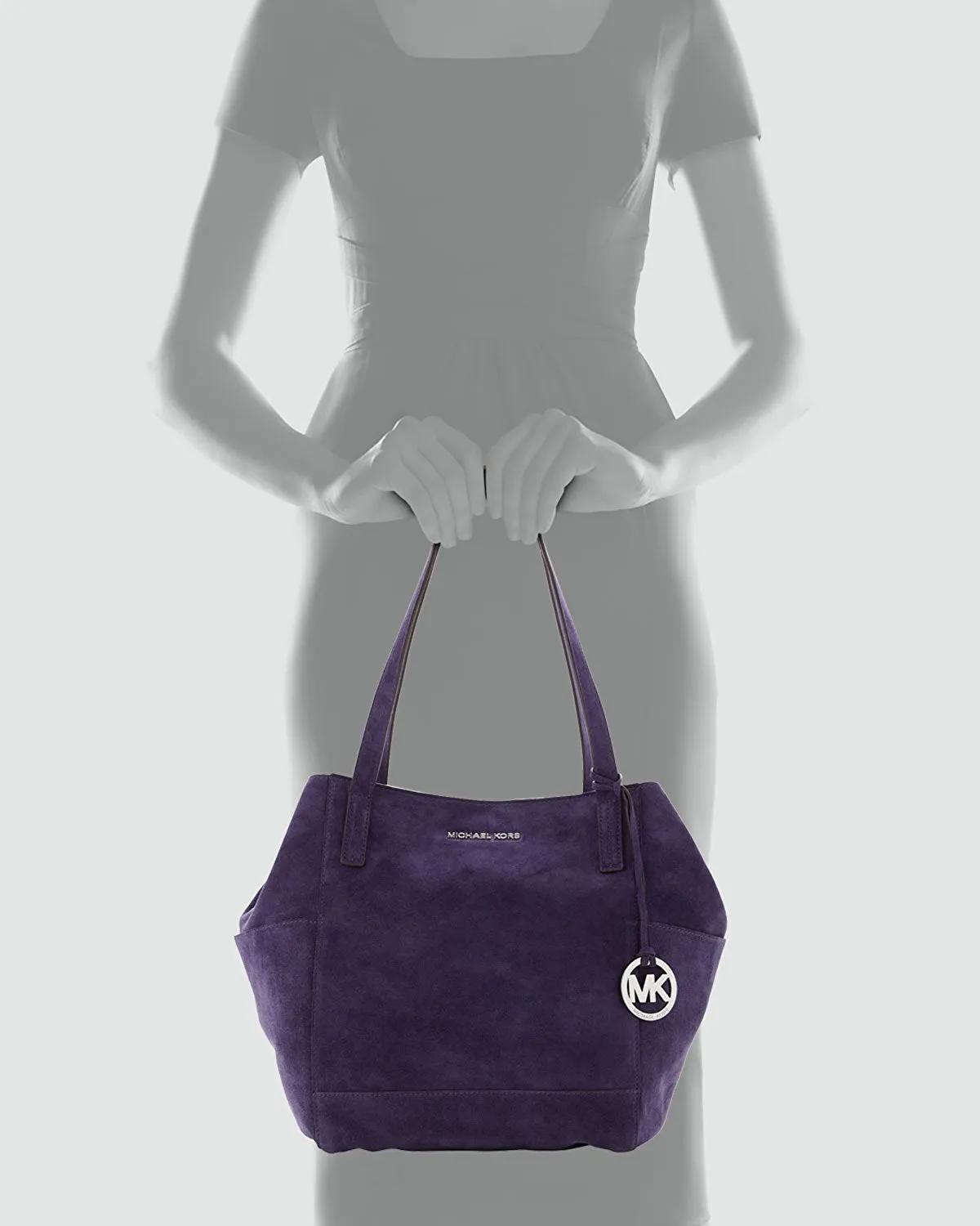 Michael Kors Ashbury Women's Large Grab Bag Purse Handbag Iris