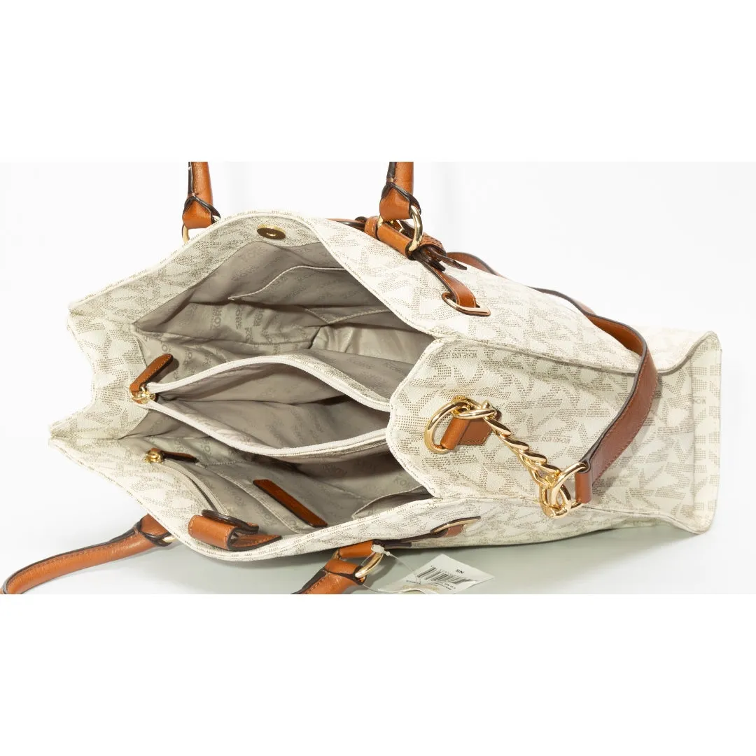 Michael Kors Coated Canvas and Leather East West Hamilton Tote