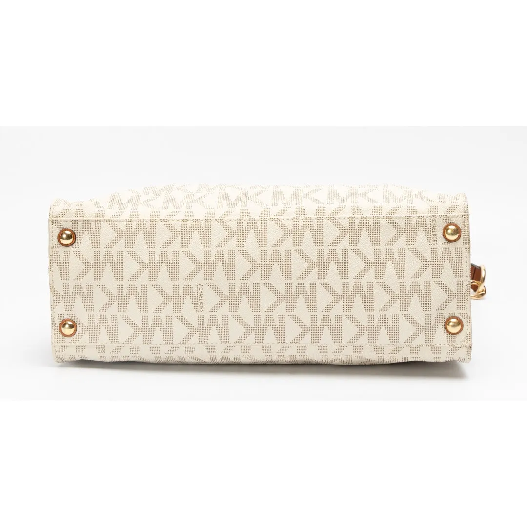 Michael Kors Coated Canvas and Leather East West Hamilton Tote
