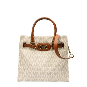 Michael Kors Coated Canvas and Leather East West Hamilton Tote