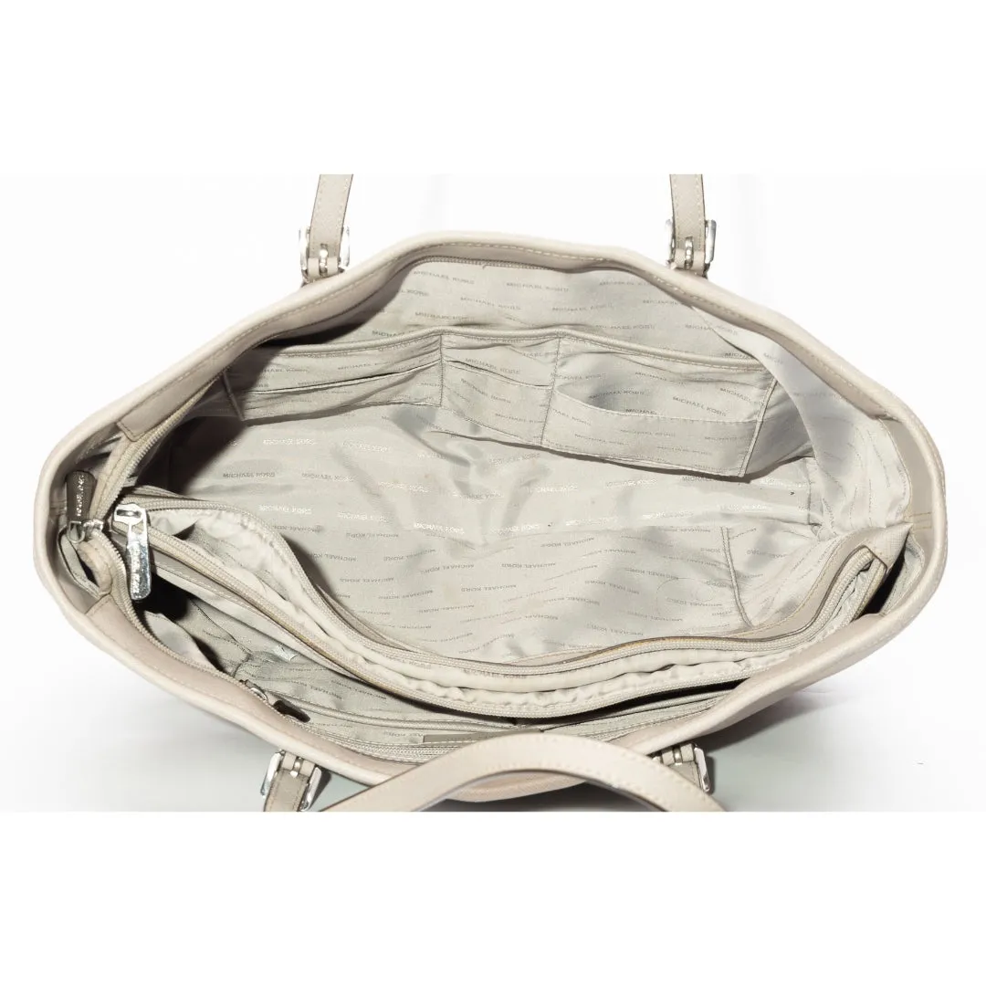 Michael Kors Grey Leather Jet Set Travel Tote