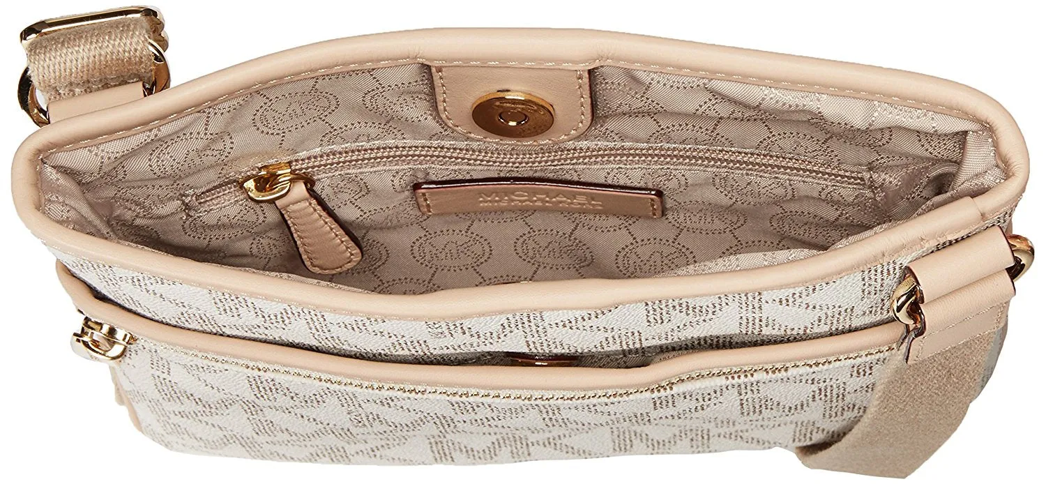 Michael Kors Jet Set Item Large PVC Crossbody in Vanilla