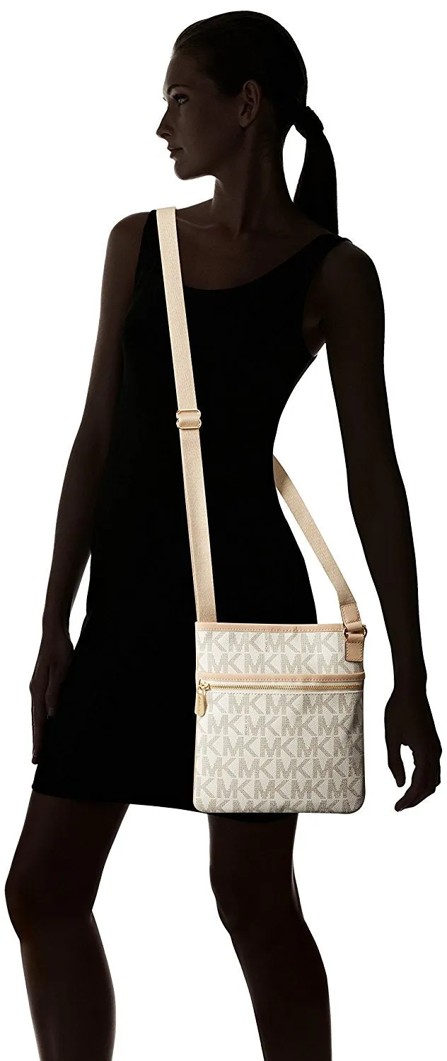 Michael Kors Jet Set Item Large PVC Crossbody in Vanilla