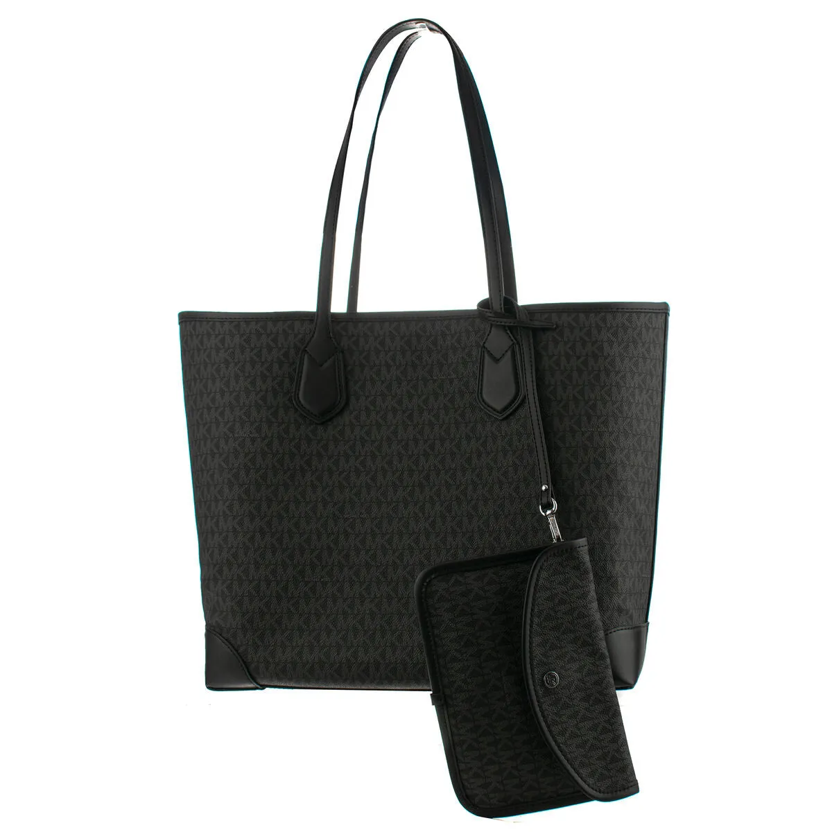 Michael Kors Stripe Tote Shoulder Bag Black White