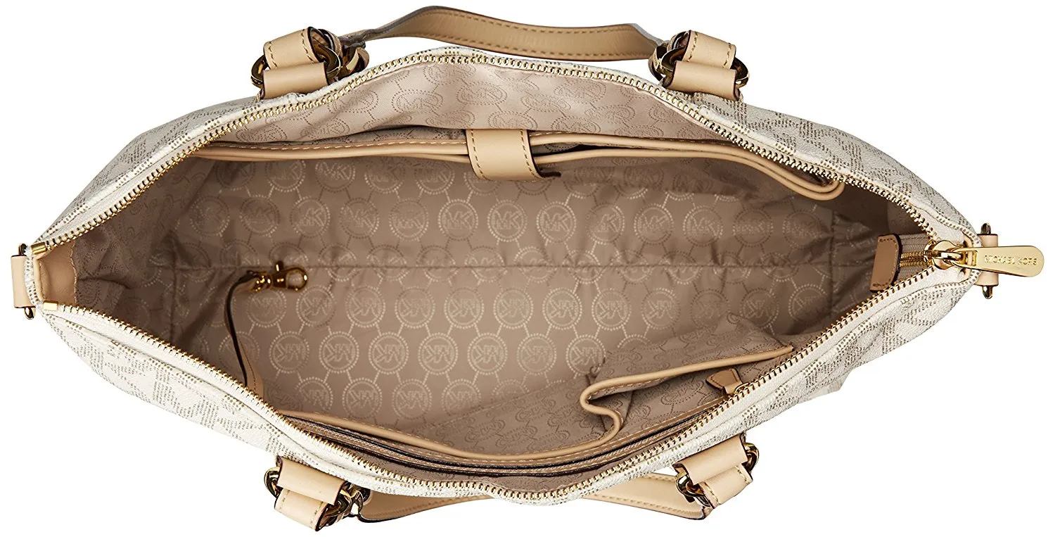 Michael Kors Women's Jet Set Logo Multifunction Tote Leather Top-Handle Satchel