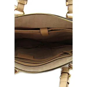 Michael Kors Women's Jet Set Logo Multifunction Tote Leather Top-Handle Satchel