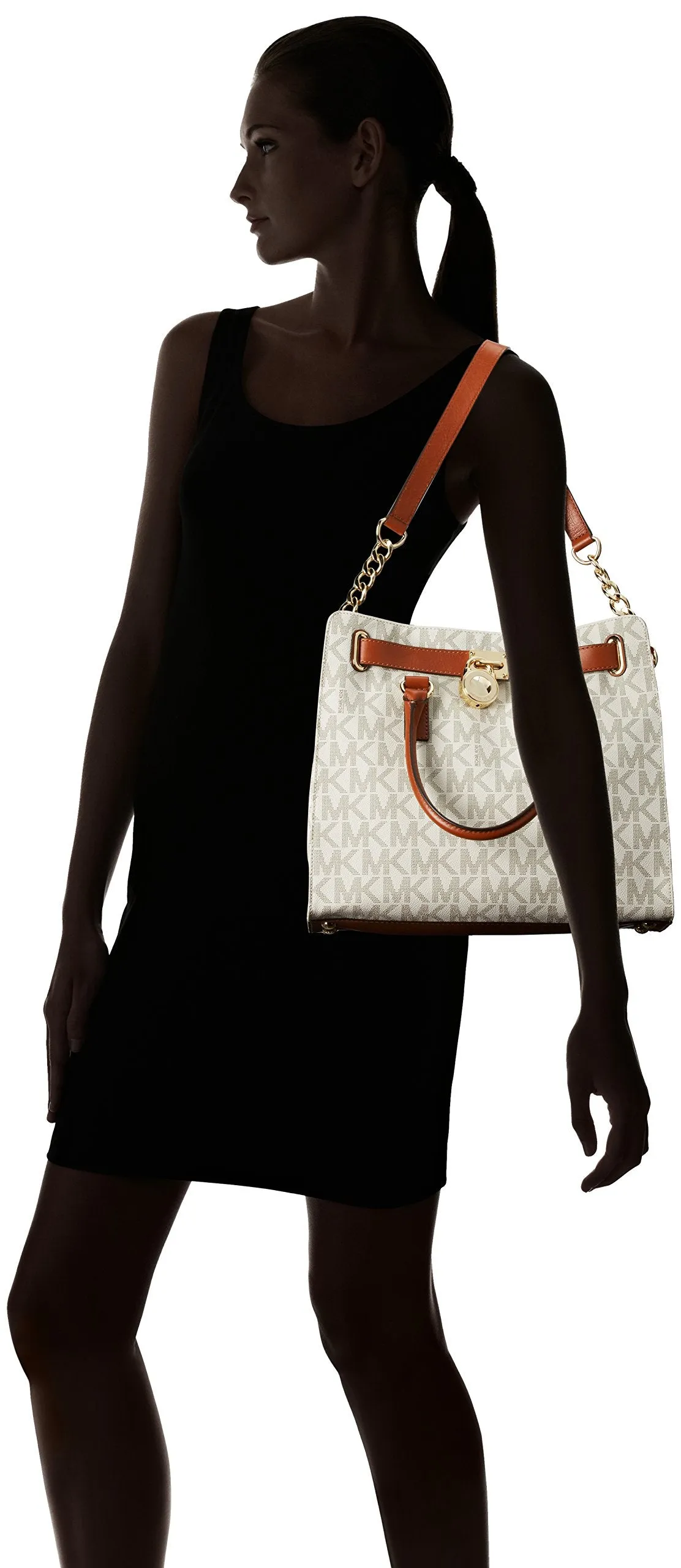 Michael Kors Women's Large Hamilton Signature PVC Shoulder Tote