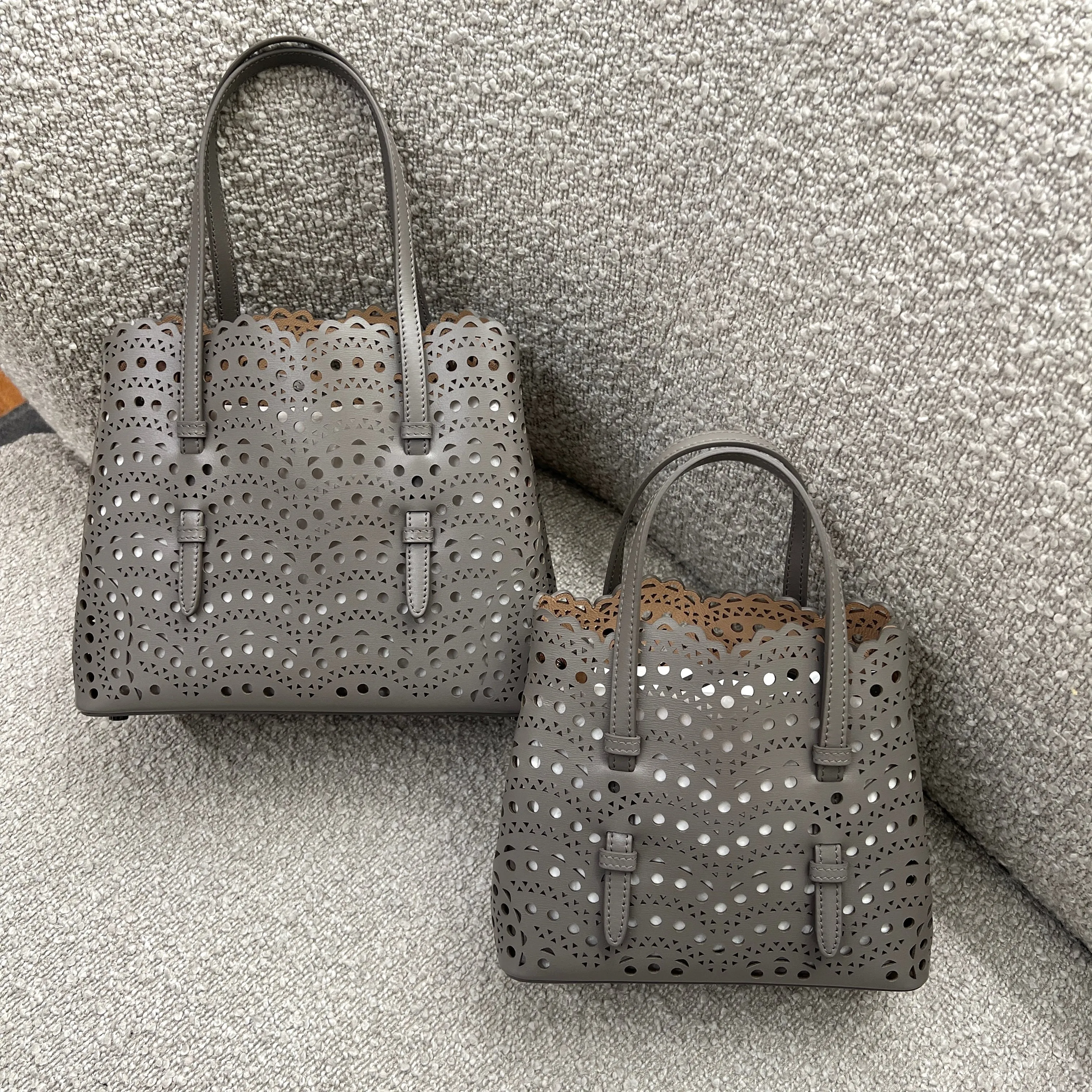 Mina 25 Wave Lux Calfskin, Taupe