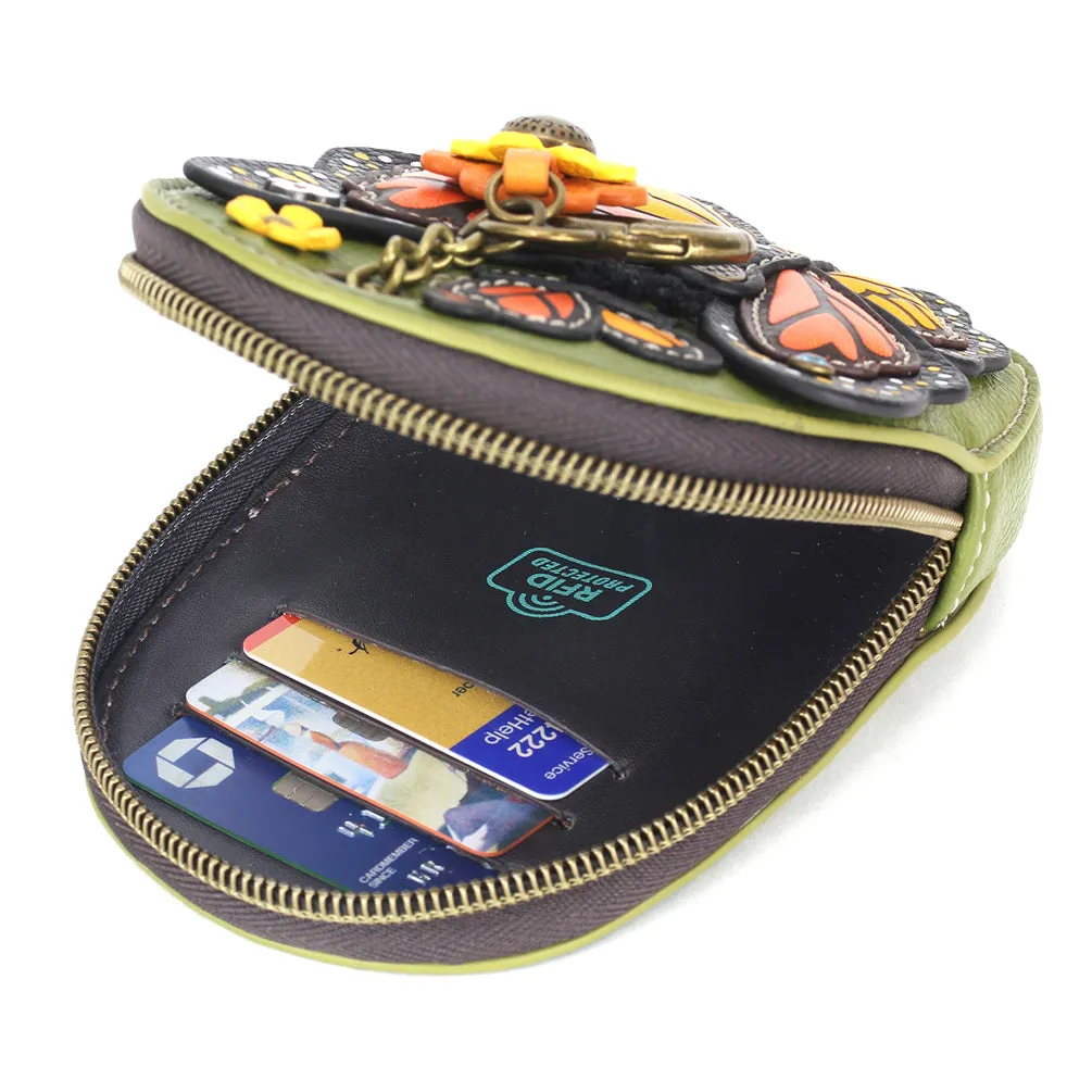 Mini Coin Purse Keychain - Monarch Butterfly