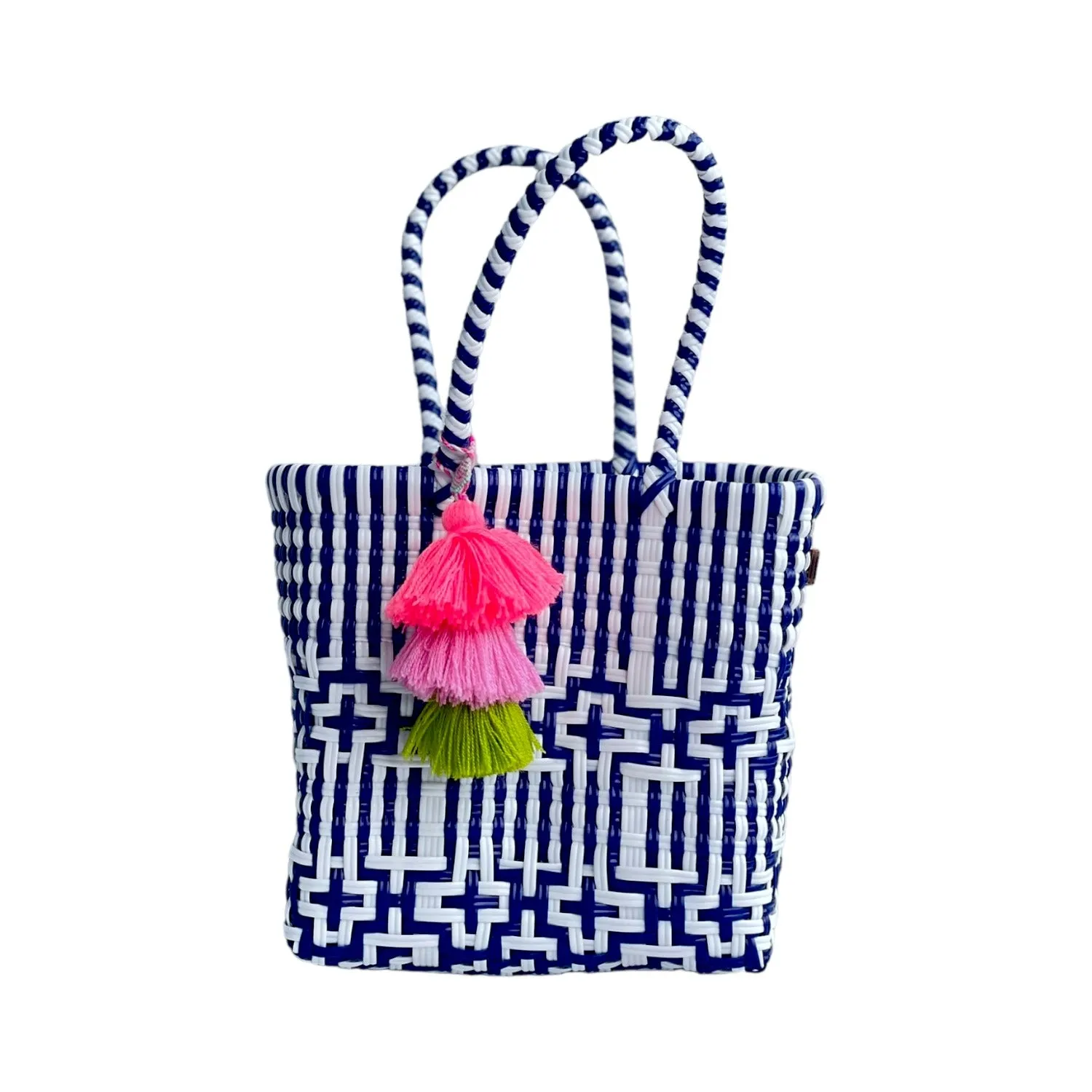 Mini - Preppy Tile Navy Citron Tote