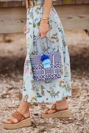 Mini - Preppy Tile Navy Citron Tote