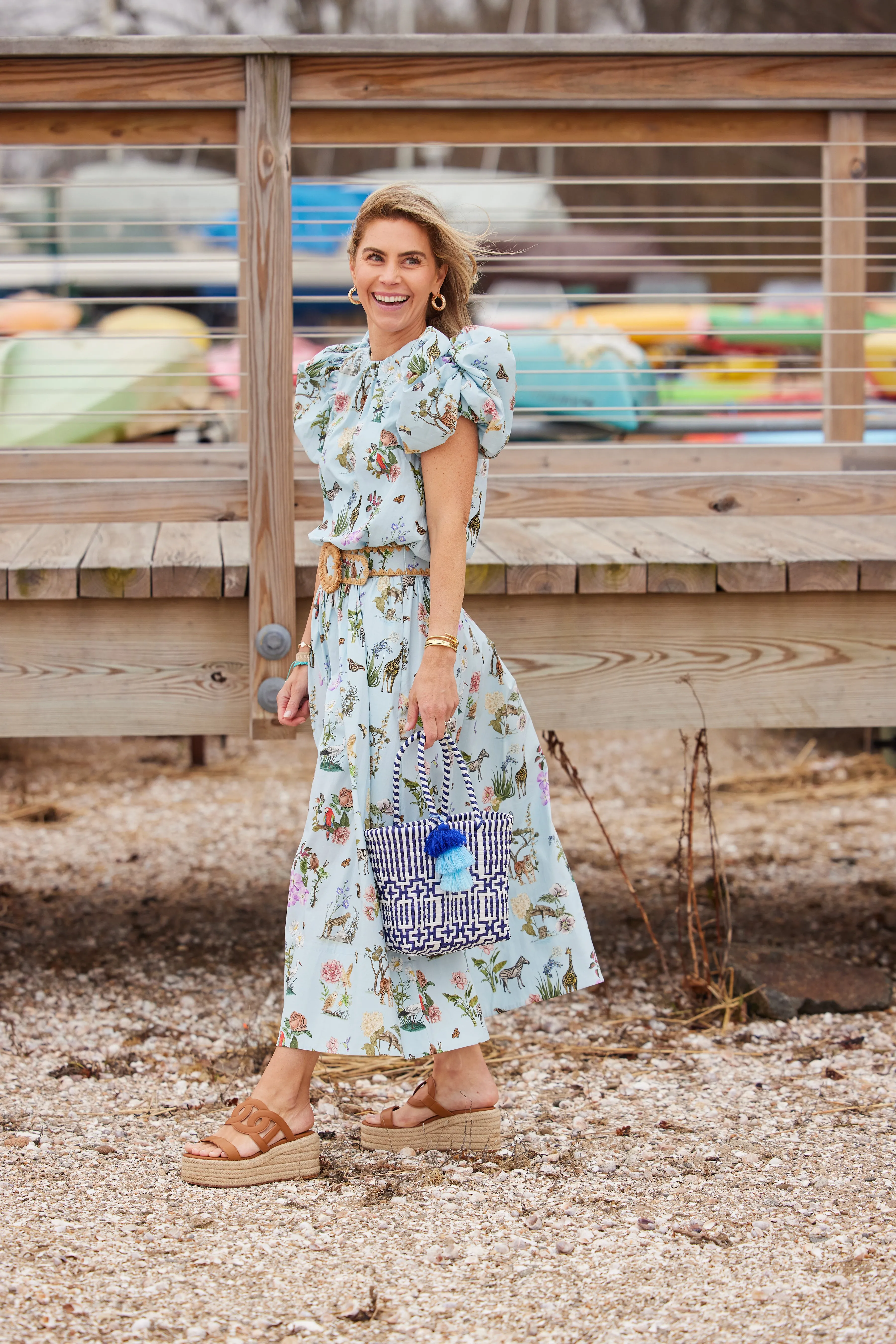 Mini - Preppy Tile Navy Citron Tote