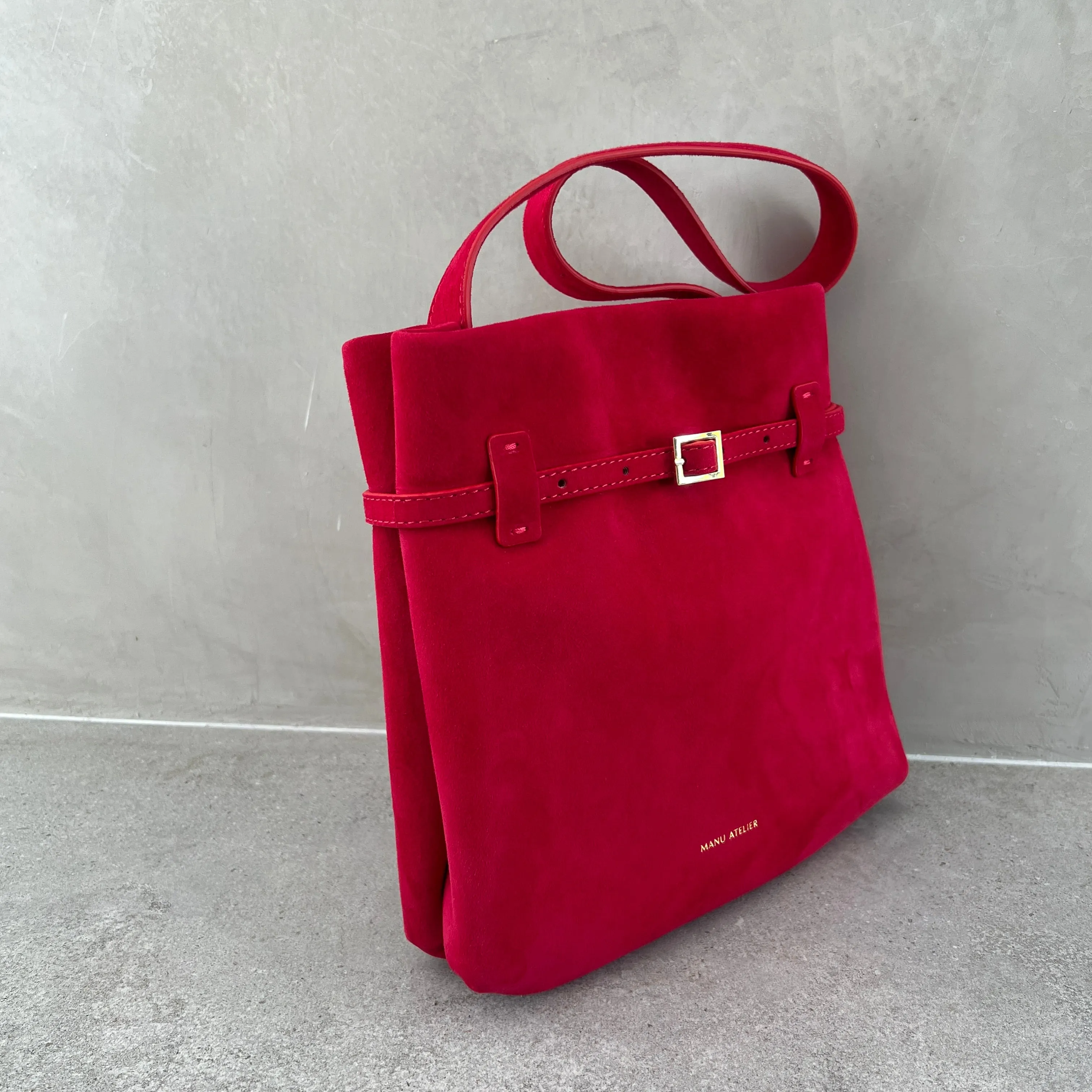 Mini Tote du Jour, Suede Red