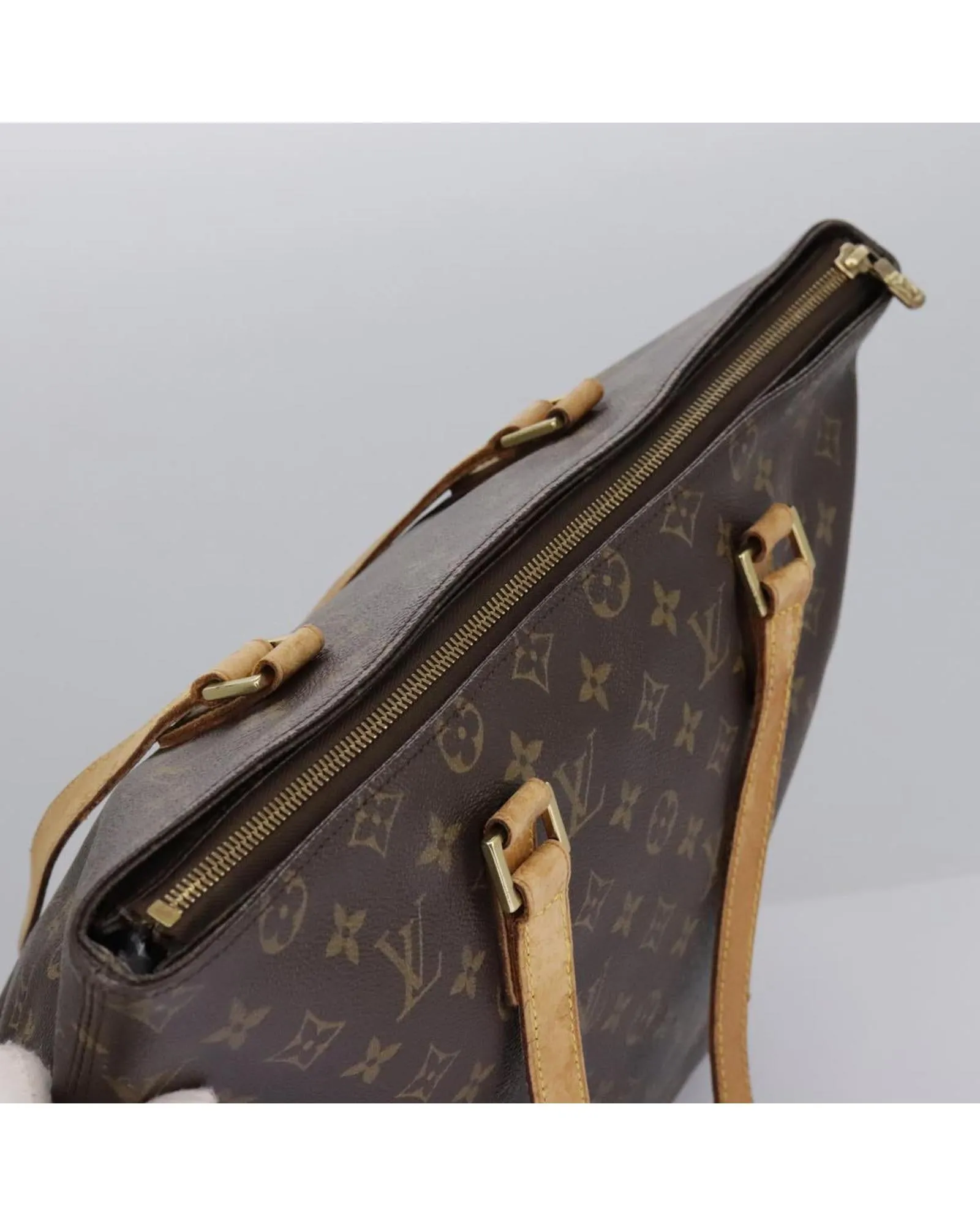Monogram Canvas Cabas Mezzo Tote Bag with Shoulder Strap