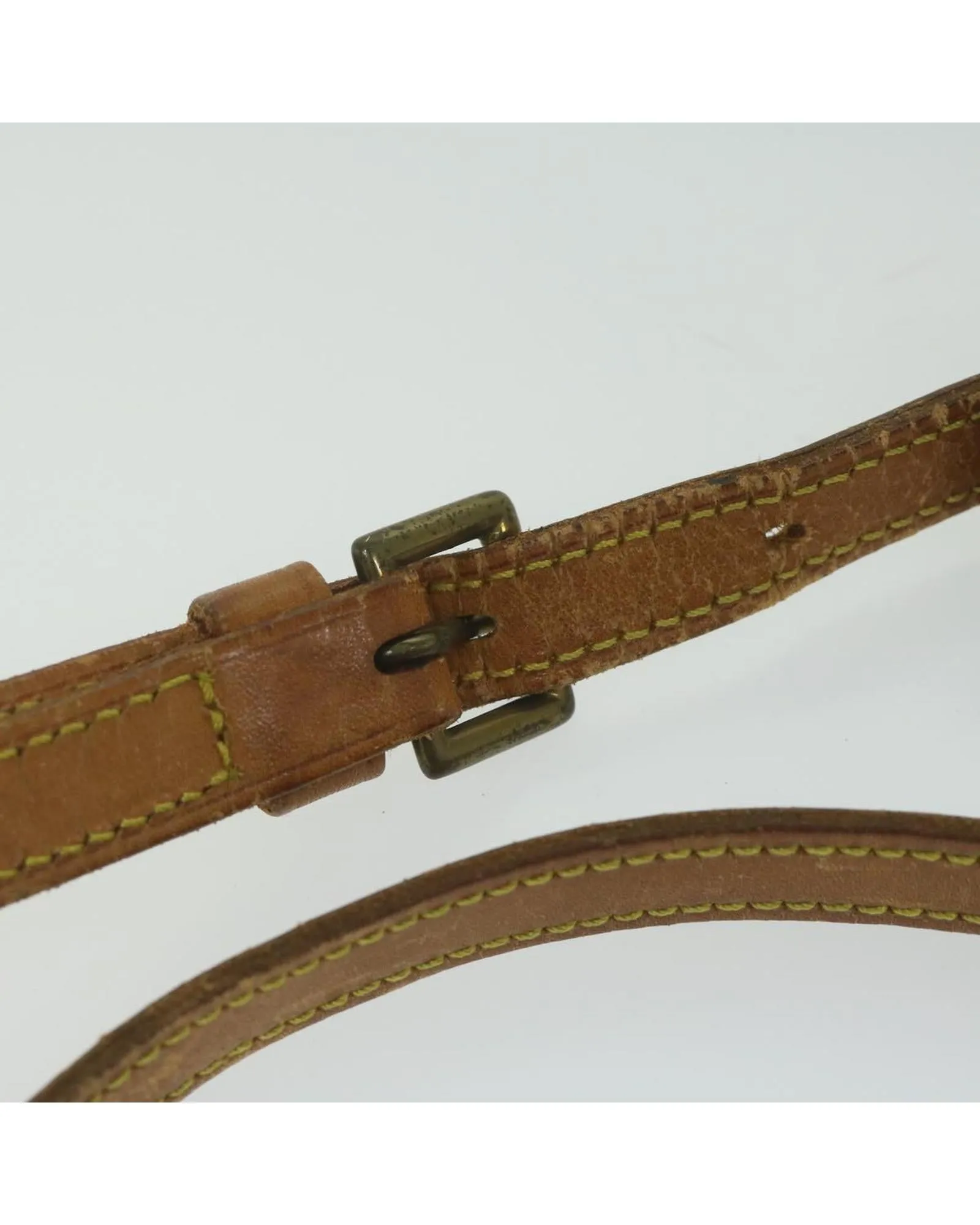 Monogram Canvas Shoulder Bag with Adjustable Strap and Multiple Compartments
