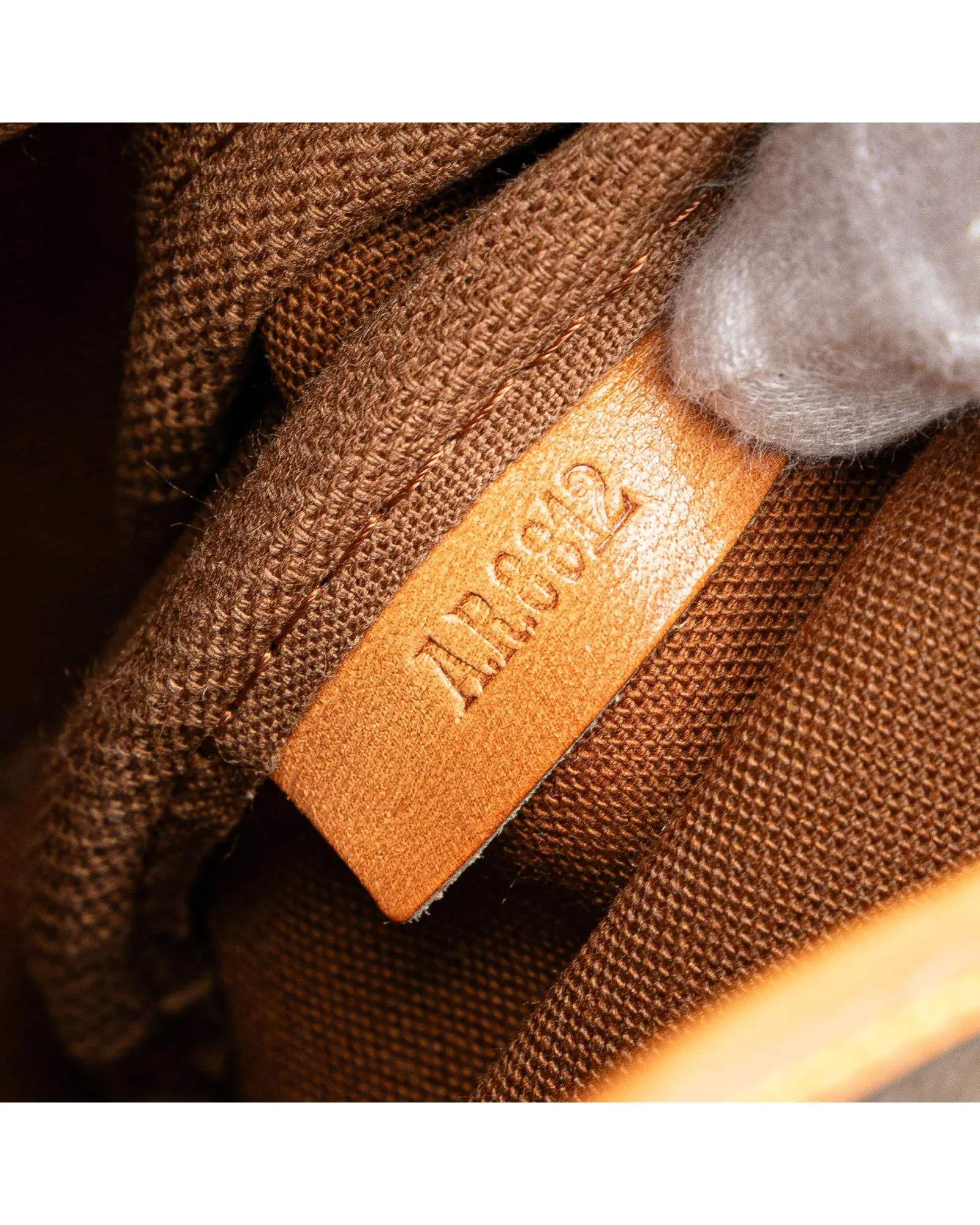 Monogram Canvas Shoulder Bag with Leather Trim and Double Compartments