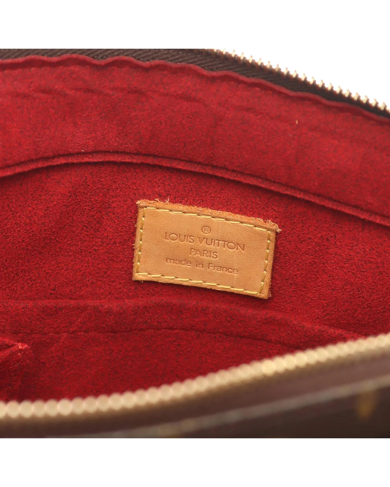 Monogram Canvas Shoulder Bag with Vachetta Leather Trim and Front Flap Pockets