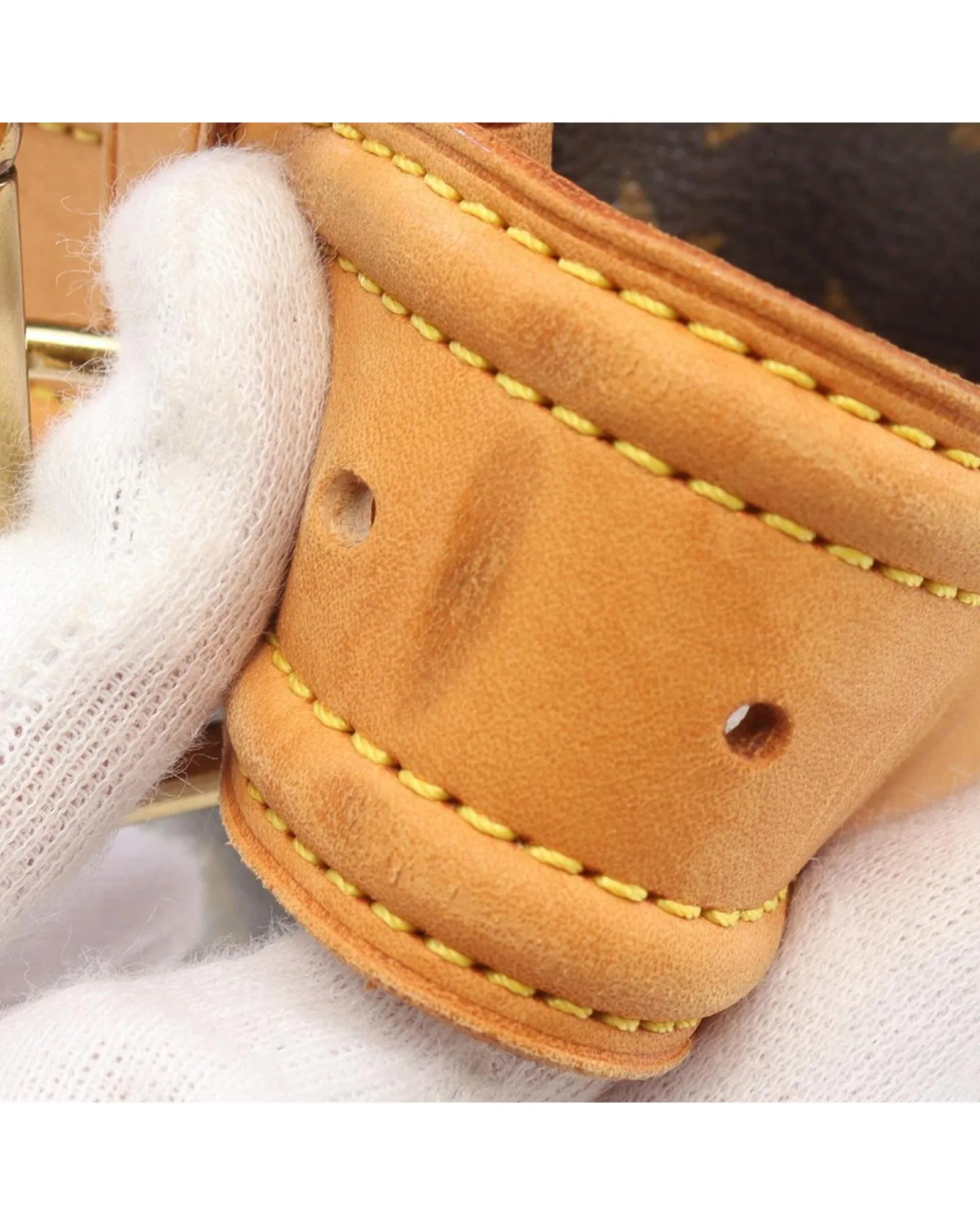 Monogram Canvas Shoulder Bag with Vachetta Leather Trim and Front Flap Pockets