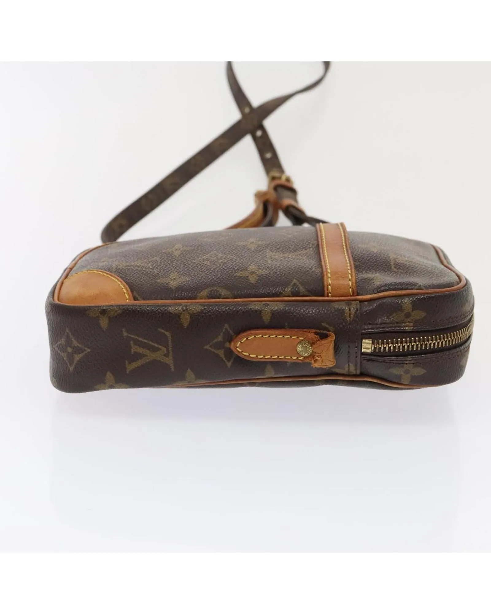Monogram Danube Shoulder Bag with Adjustable Strap and Zip Closure