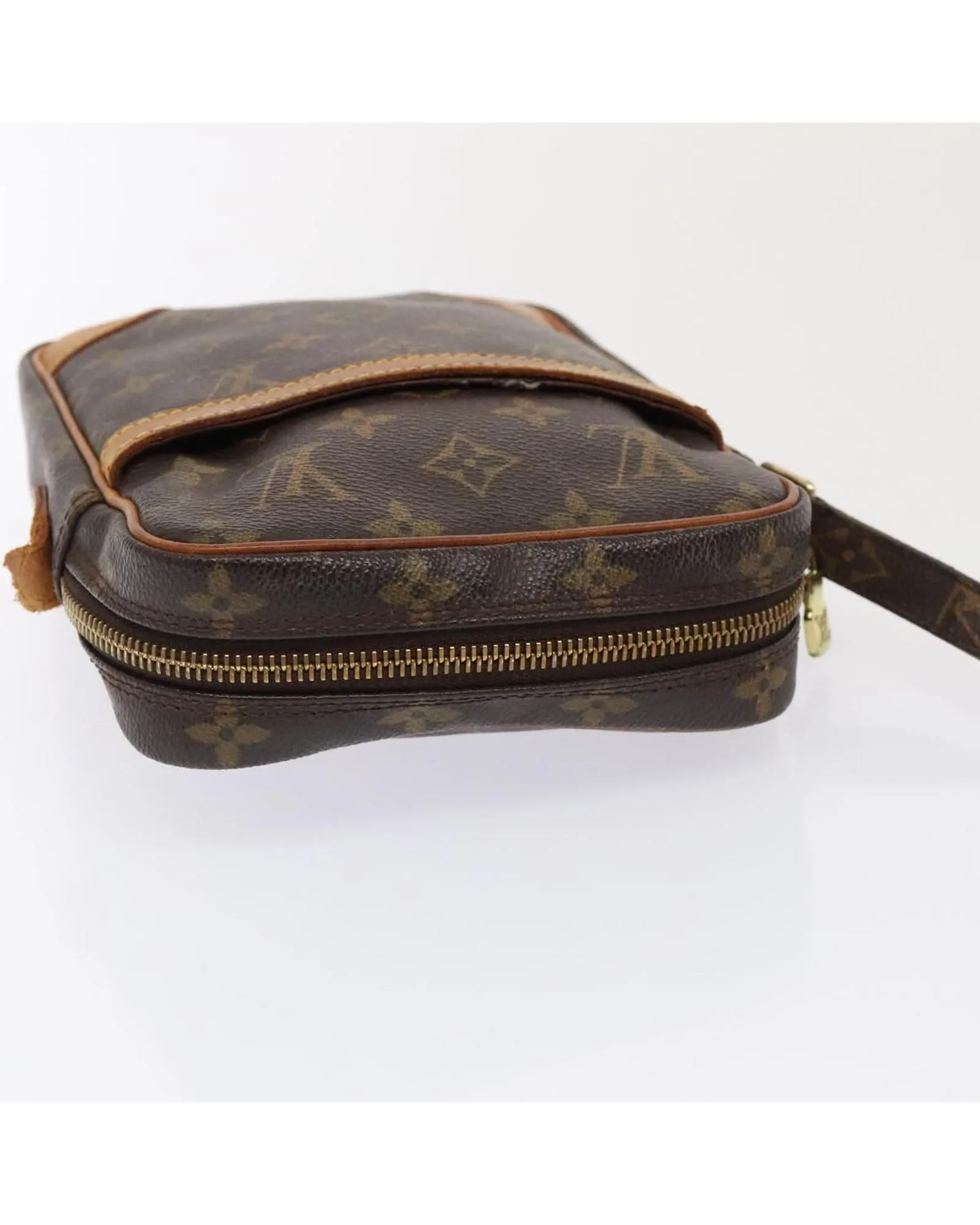 Monogram Danube Shoulder Bag with Adjustable Strap and Zip Closure