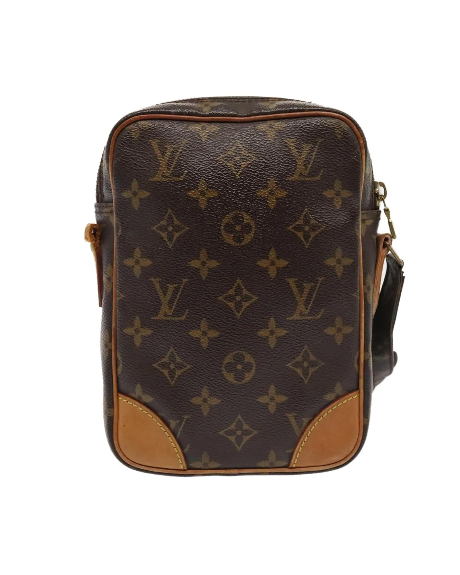 Monogram Danube Shoulder Bag with Adjustable Strap and Zip Closure