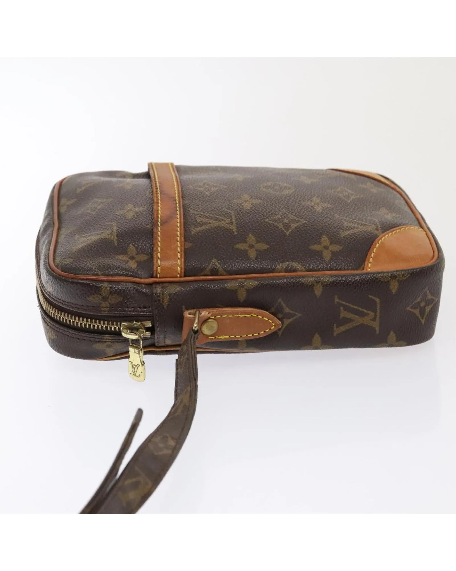Monogram Danube Shoulder Bag with Adjustable Strap and Zip Closure