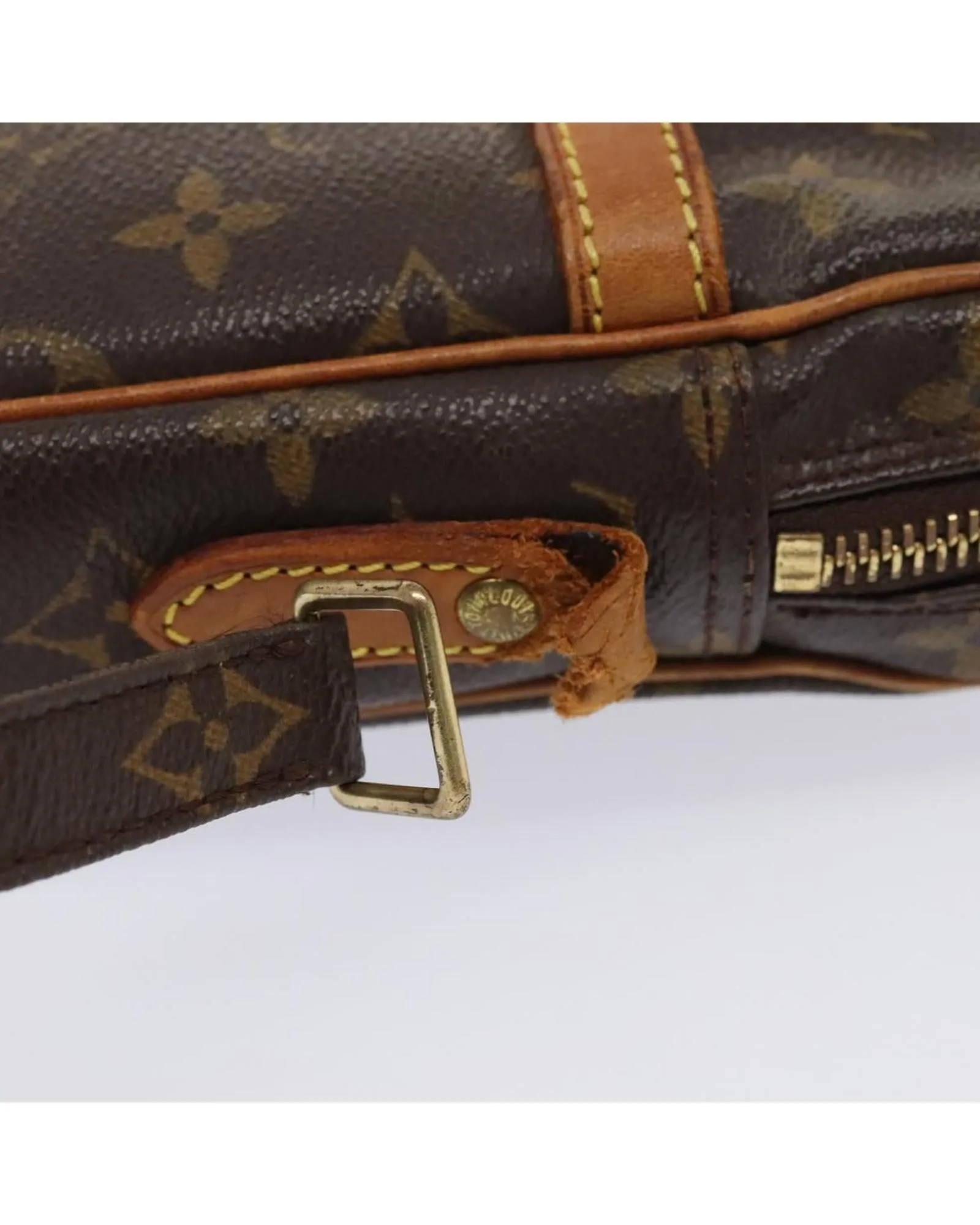 Monogram Danube Shoulder Bag with Adjustable Strap and Zip Closure