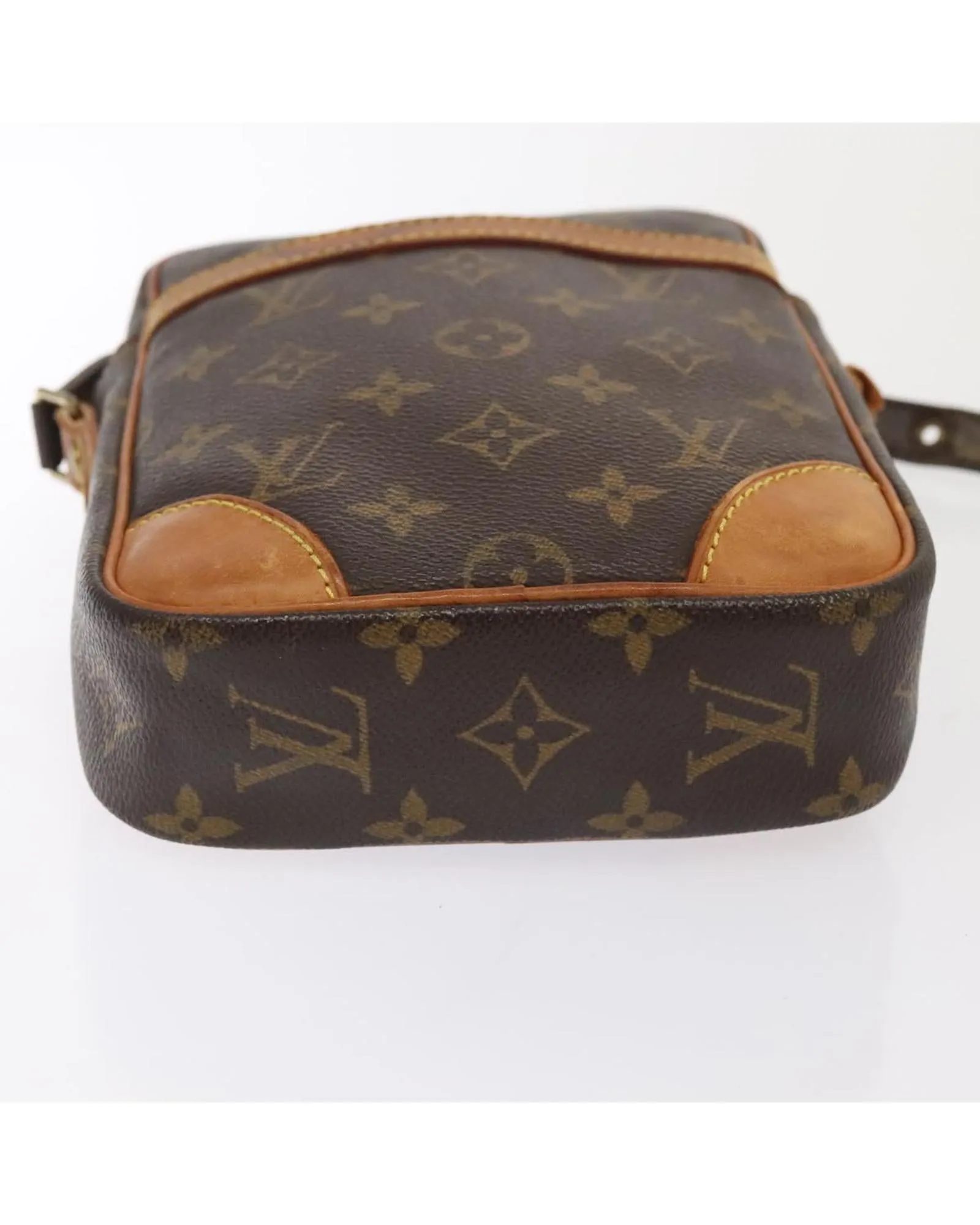 Monogram Danube Shoulder Bag with Adjustable Strap and Zip Closure