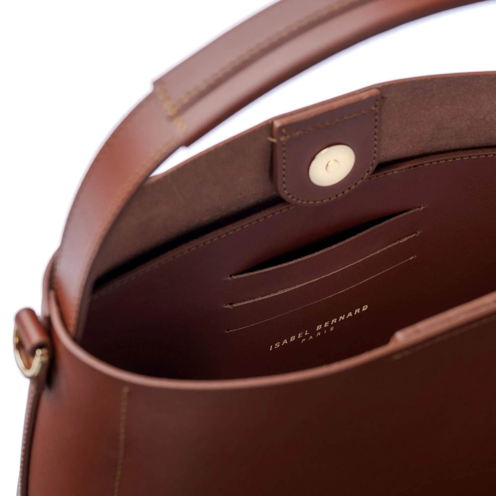 Montmartre Batrice Midi cognac vegetable tanned leather handbag