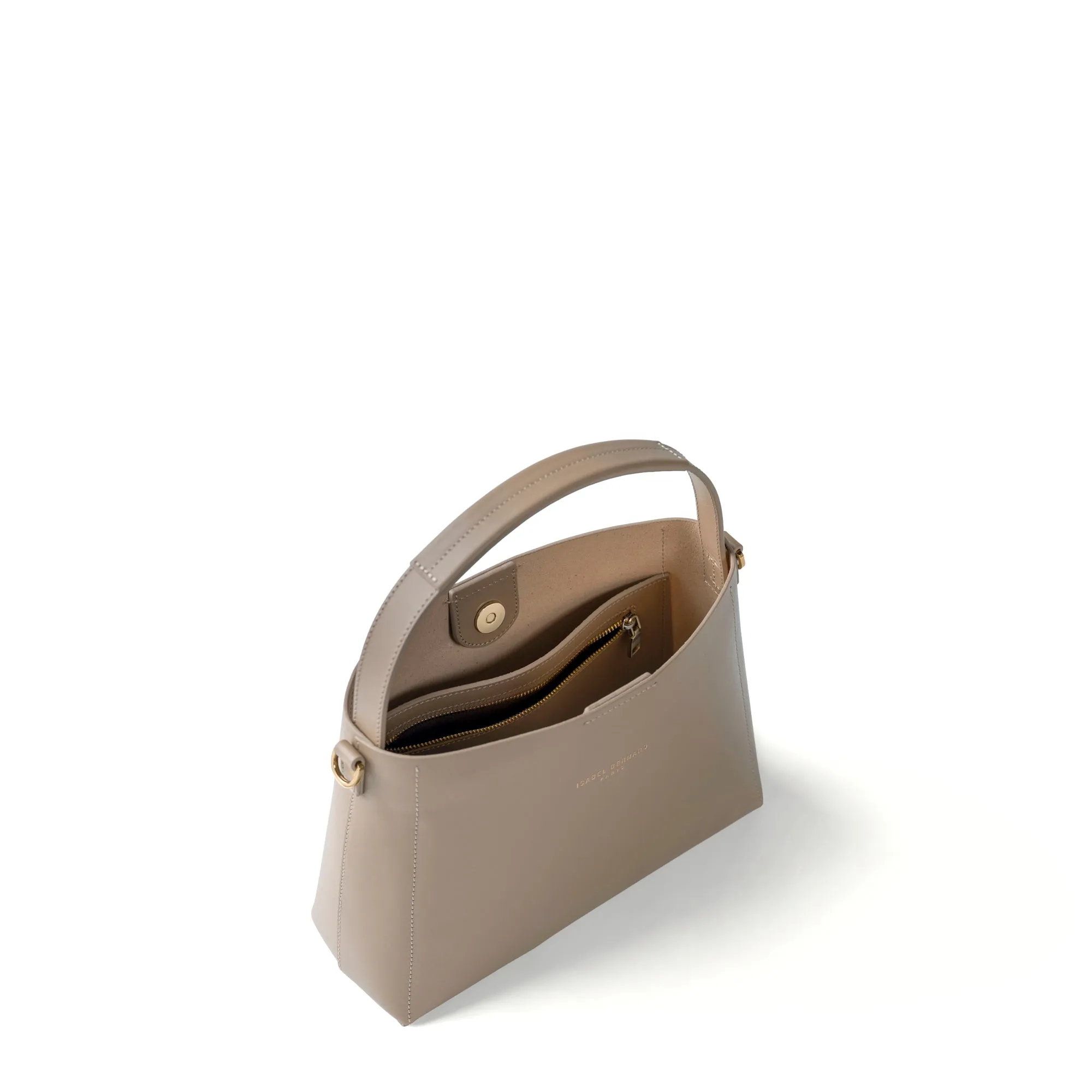 Montmartre Batrice Midi taupe vegetable tanned leather handbag