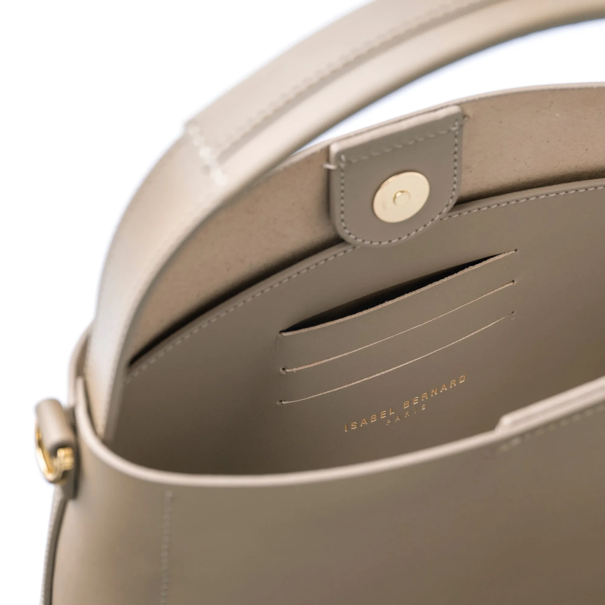 Montmartre Batrice Midi taupe vegetable tanned leather handbag