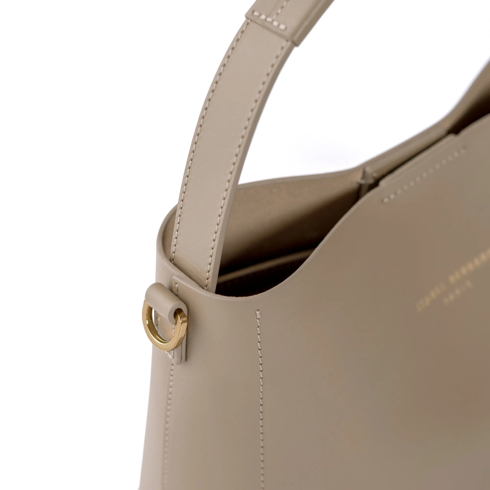 Montmartre Batrice Midi taupe vegetable tanned leather handbag